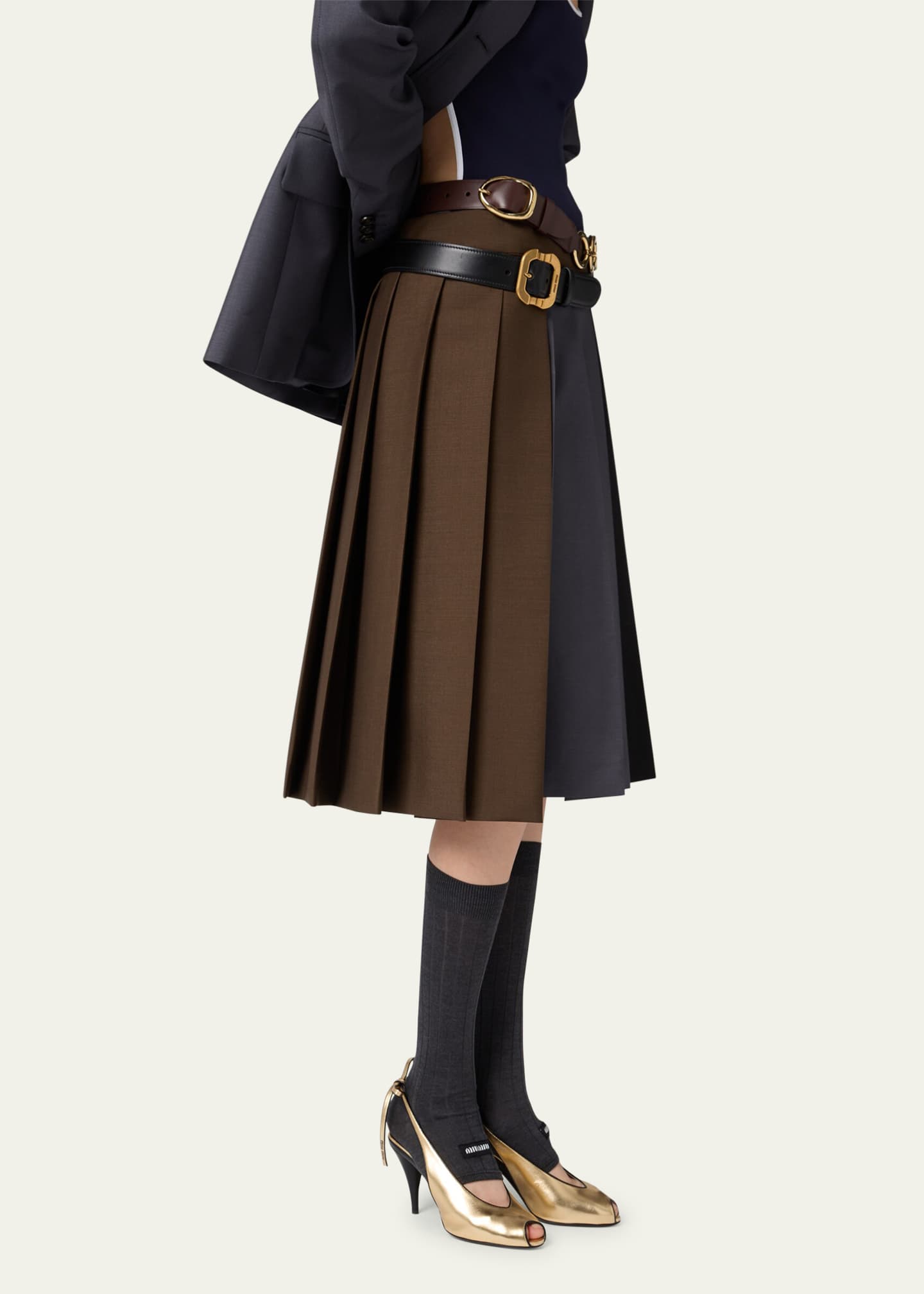 Miu Miu Pleated Skirt Panel Image 4 of 4