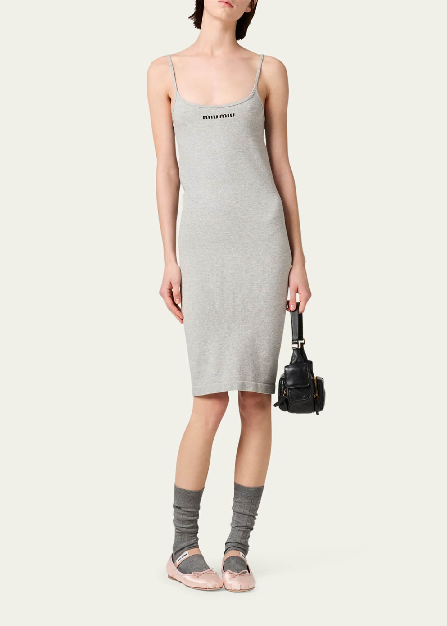 Miu Miu Knee-Length Rib Tank Dress - Bergdorf Goodman