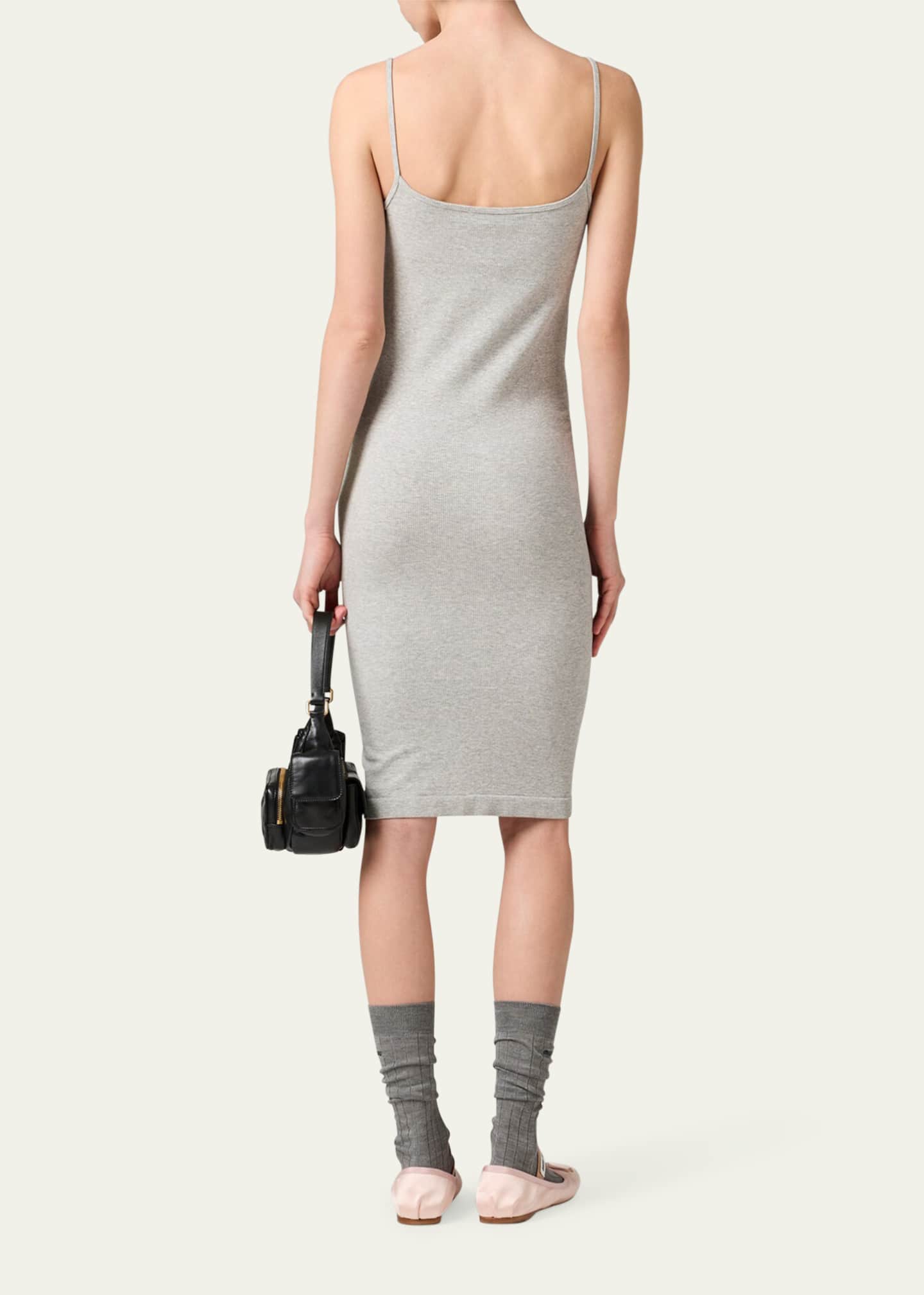 ワンピース Miu Miu Grey Velour Mini Dress Miu Miu Long Sleeve Mini Dress in Gray | Lyst