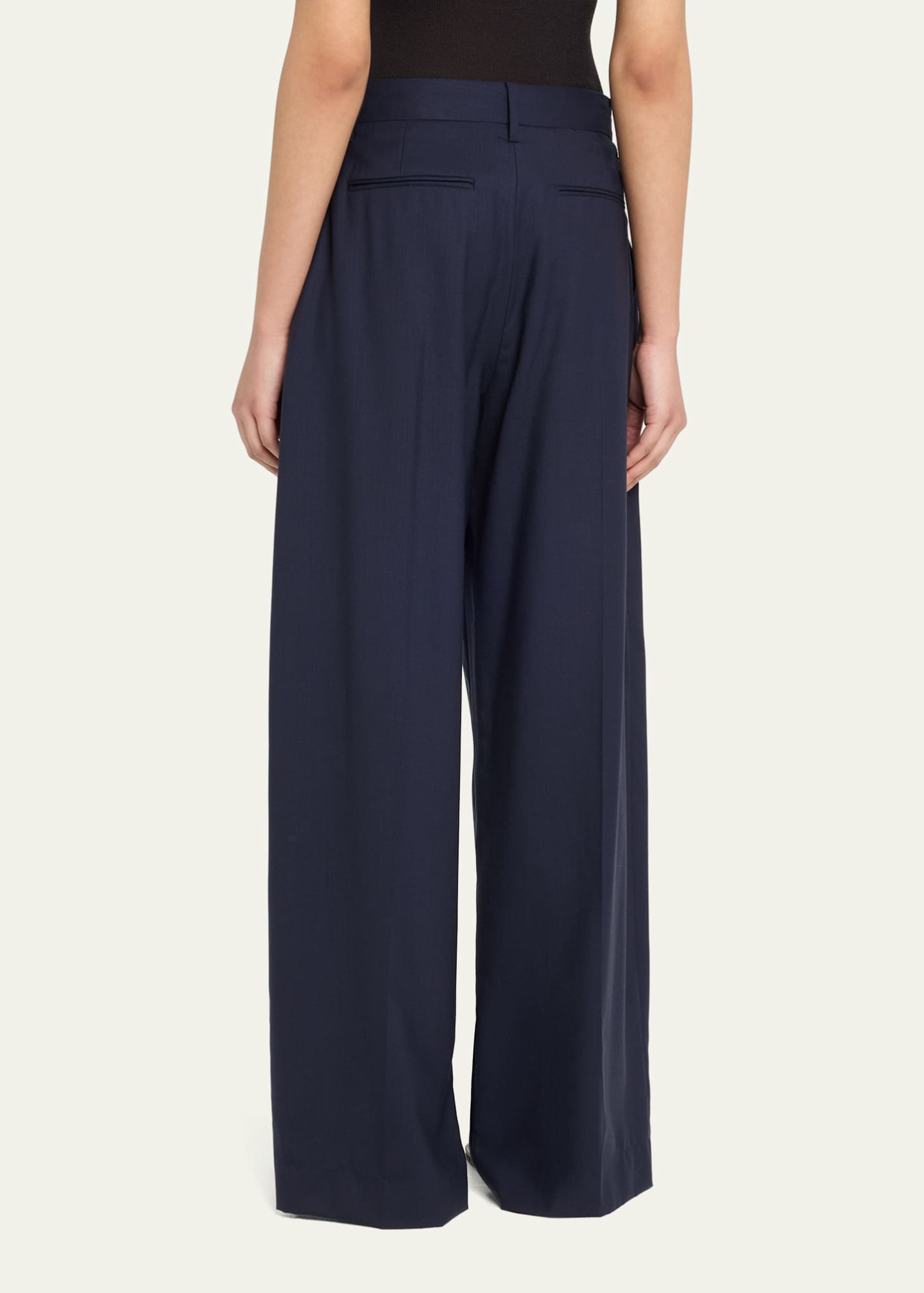 3-Pleat Wool Trousers - Thumbnail 3