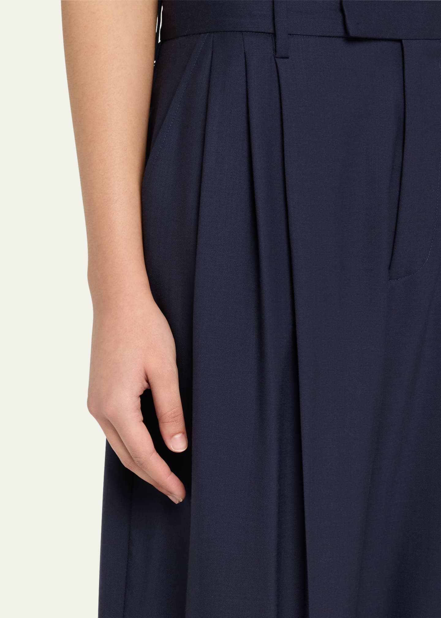 3-Pleat Wool Trousers - Thumbnail 5