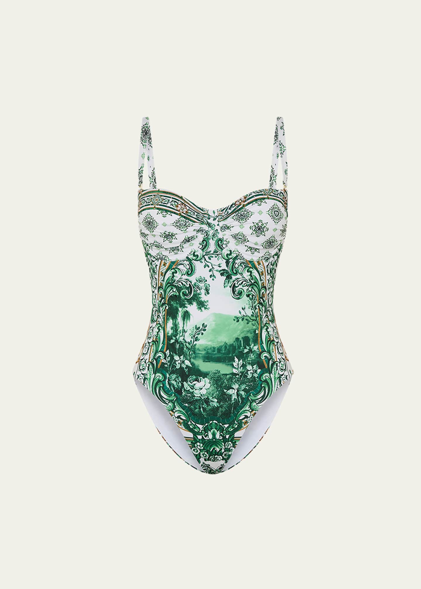 Camilla Corridor of Calm Ruched Cup Underwire One-Piece Swimsuit