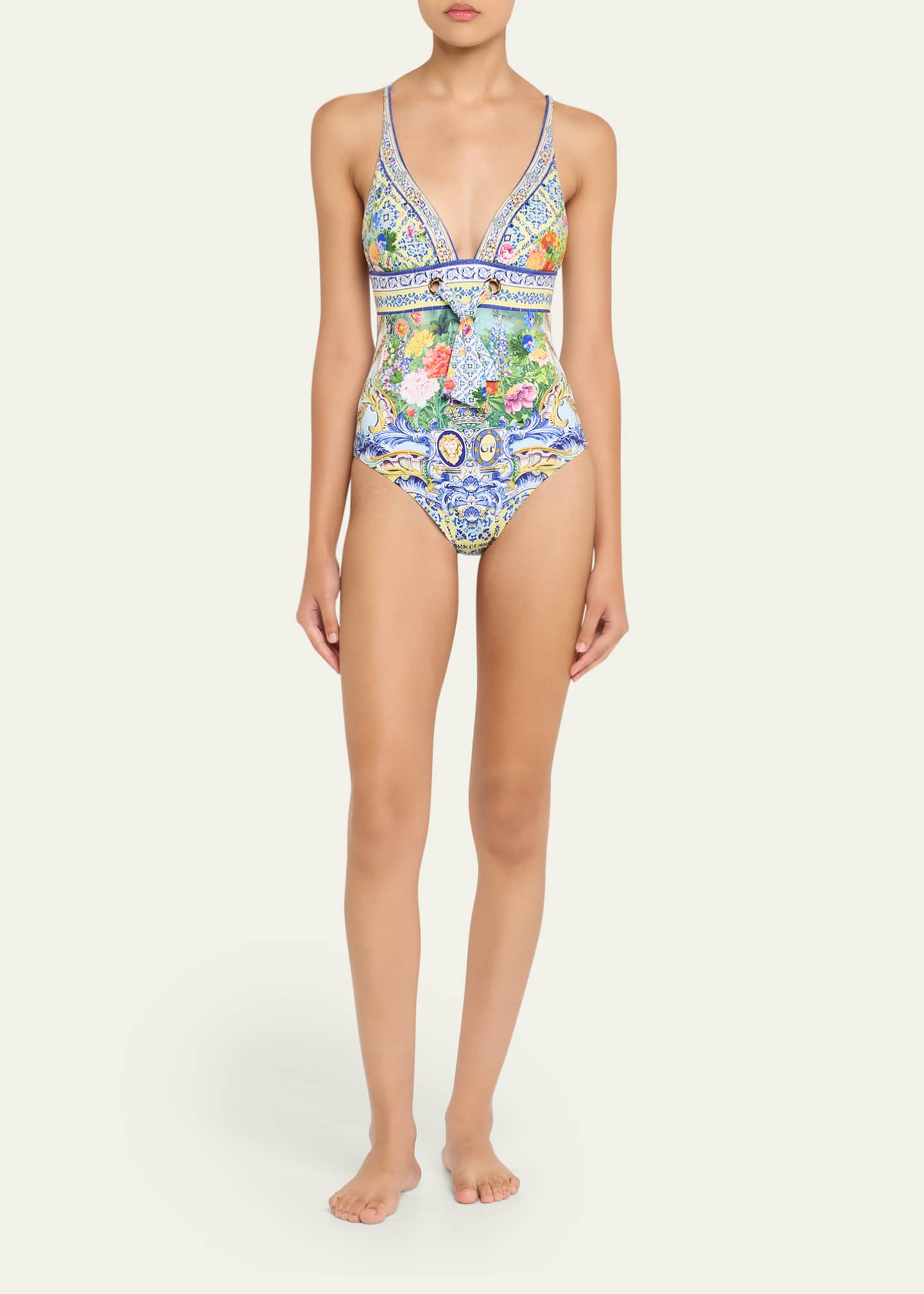 Wall To Wall Tie Tri One-Piece Swimsuit