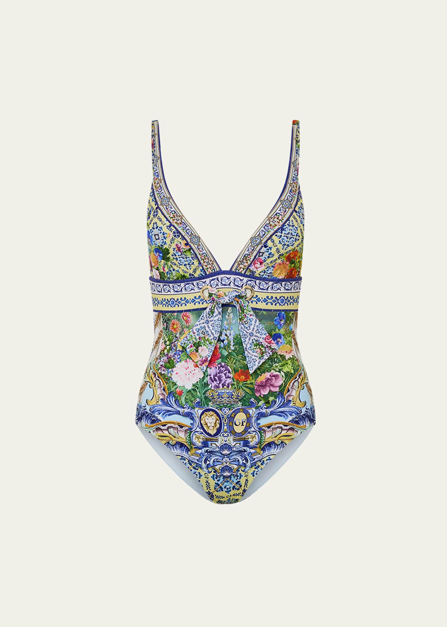 Camilla Wall To Wall Tie Tri One-Piece Swimsuit