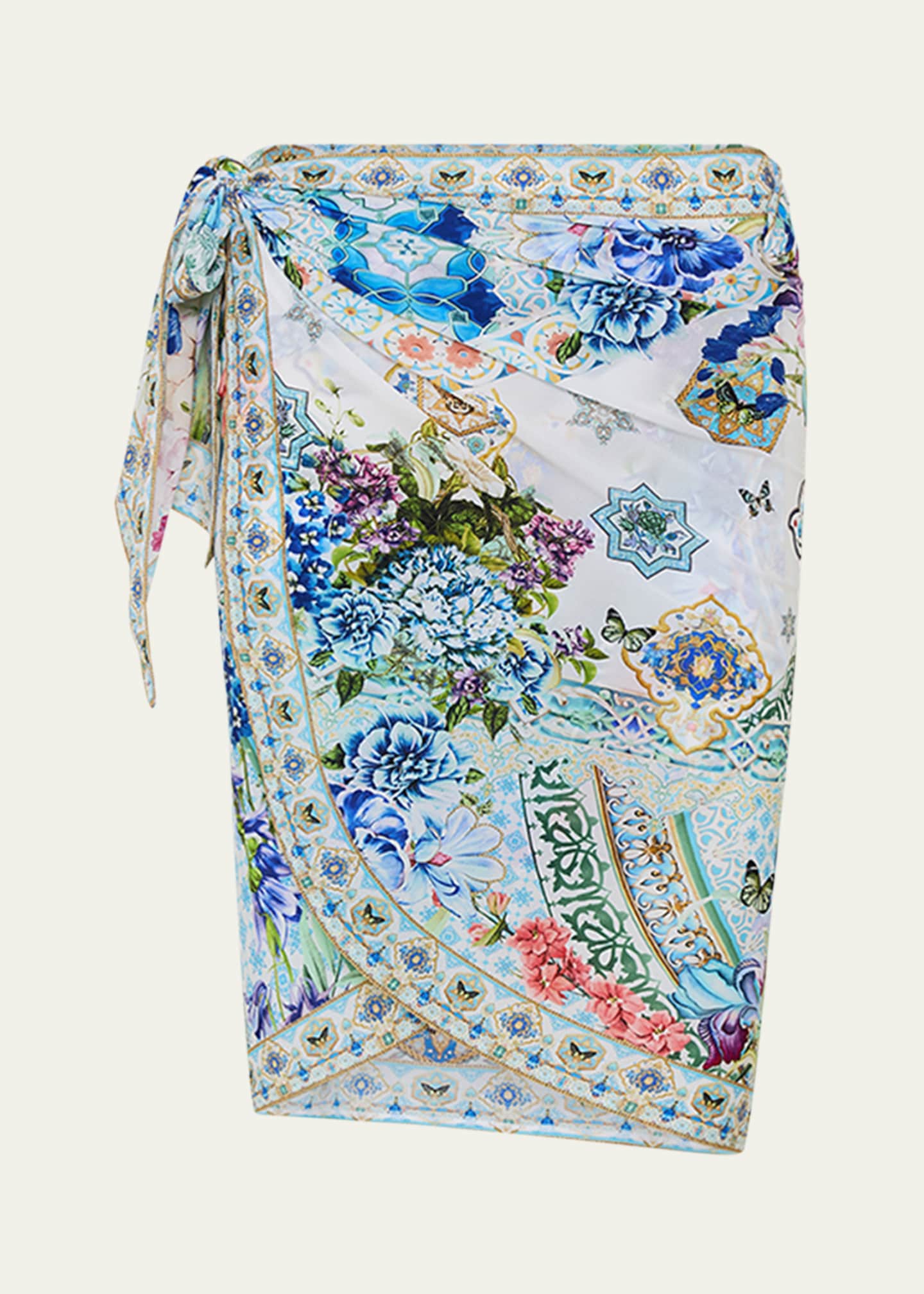 Camilla Sunrise in Sintra Short Eyelet Sarong Coverup