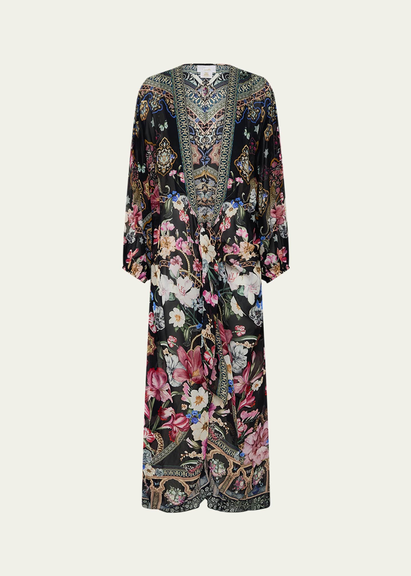 Camilla Midnight in Monserrate Tie-Front Blouson Sleeve Layer