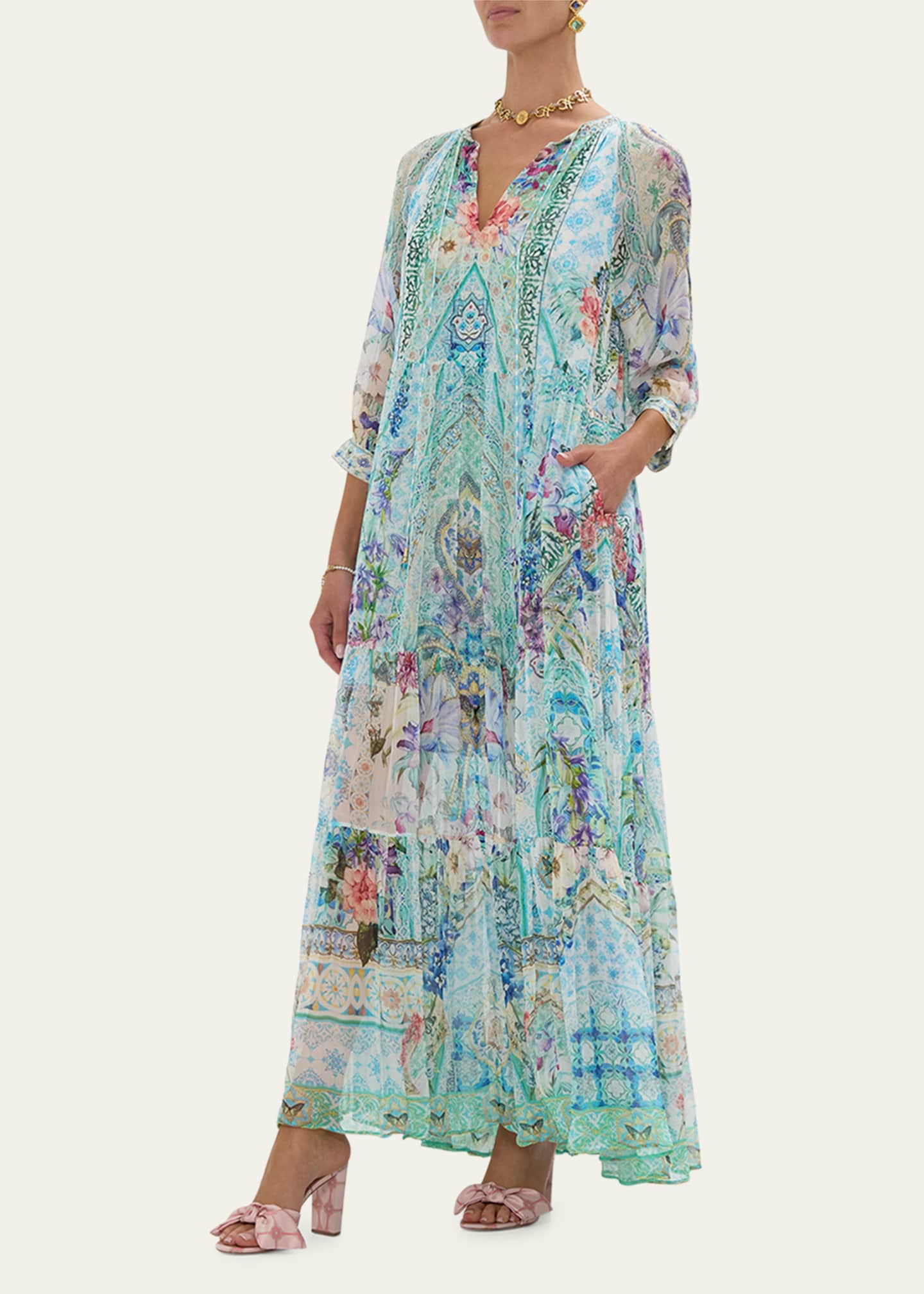 Camilla Sunrise in Sintra Long Gathered Panel Dress Image 2 of 4