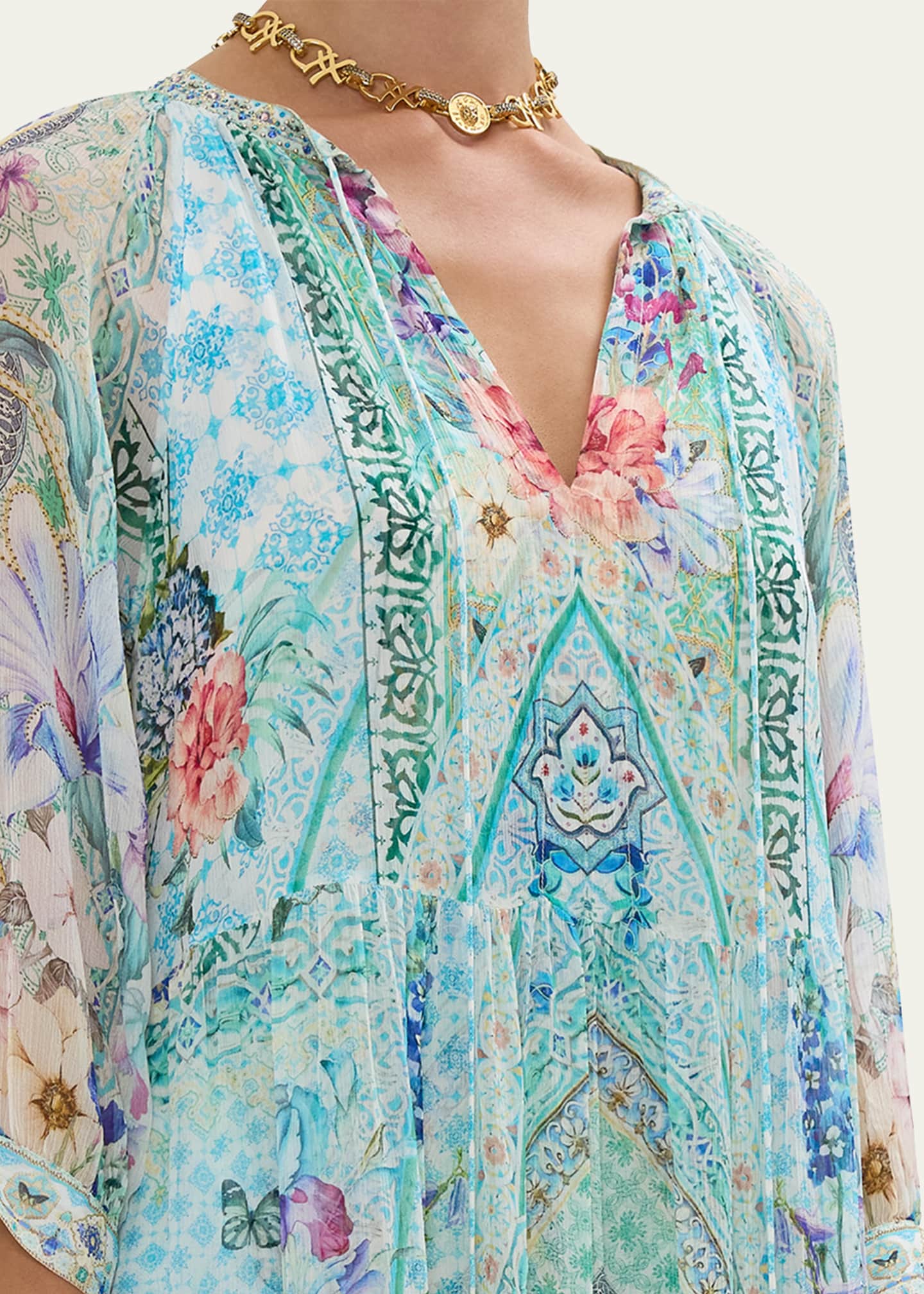 Camilla Sunrise in Sintra Long Gathered Panel Dress Image 4 of 4