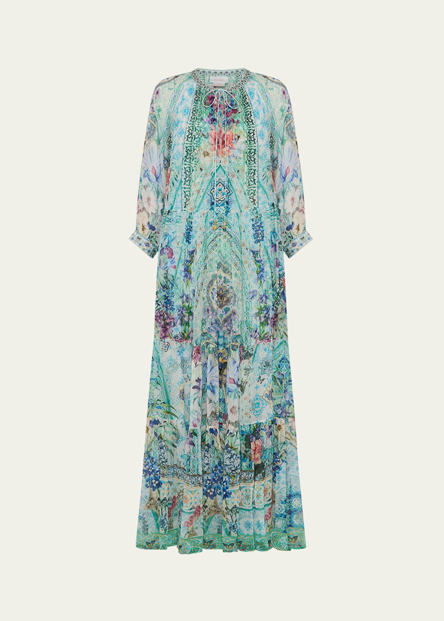 Camilla Sunrise in Sintra Long Gathered Panel Dress Image 1 of 4
