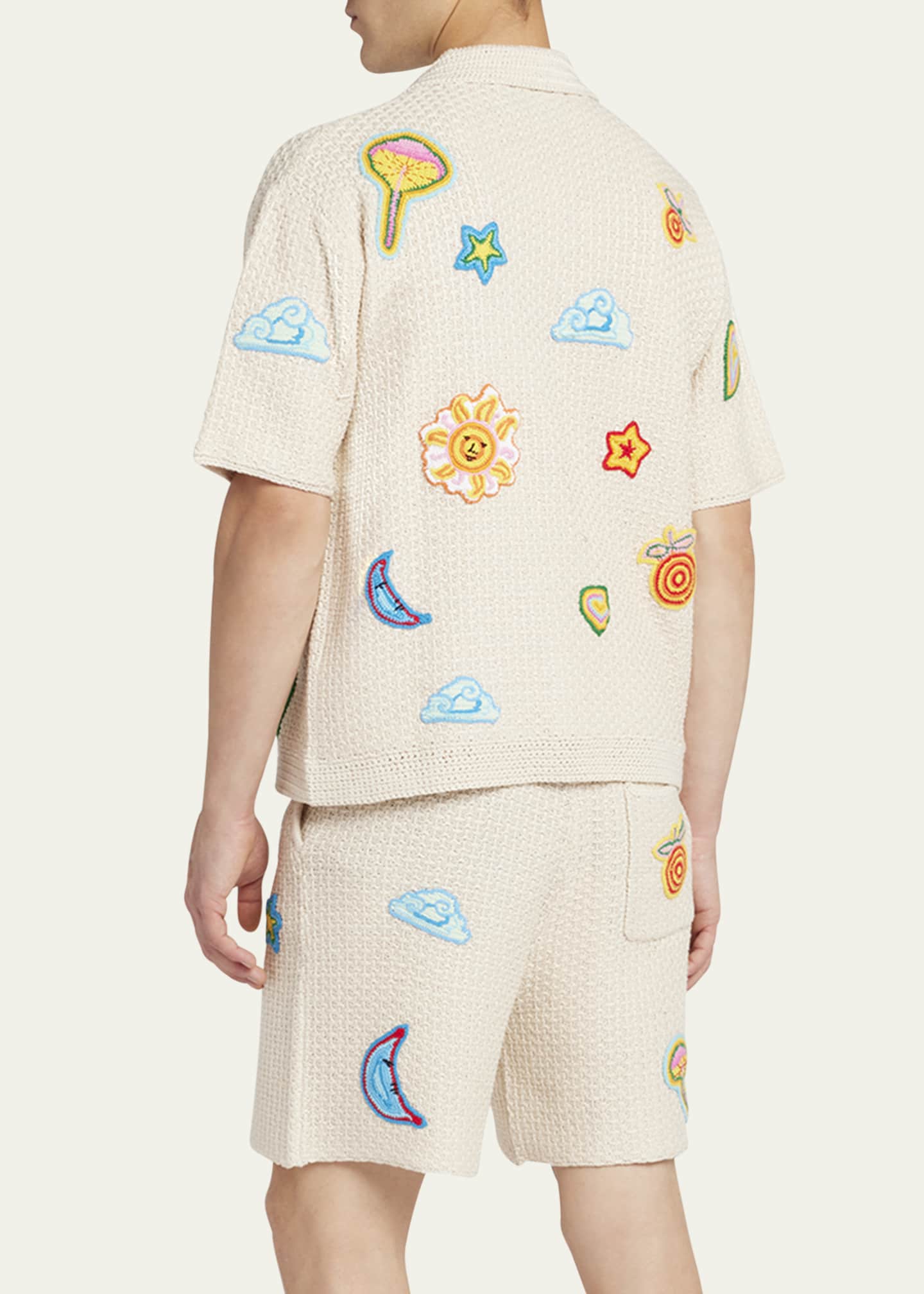 CASABLANCA Men's Crochet Multi-Patch Camp Shirt Image 3 of 5
