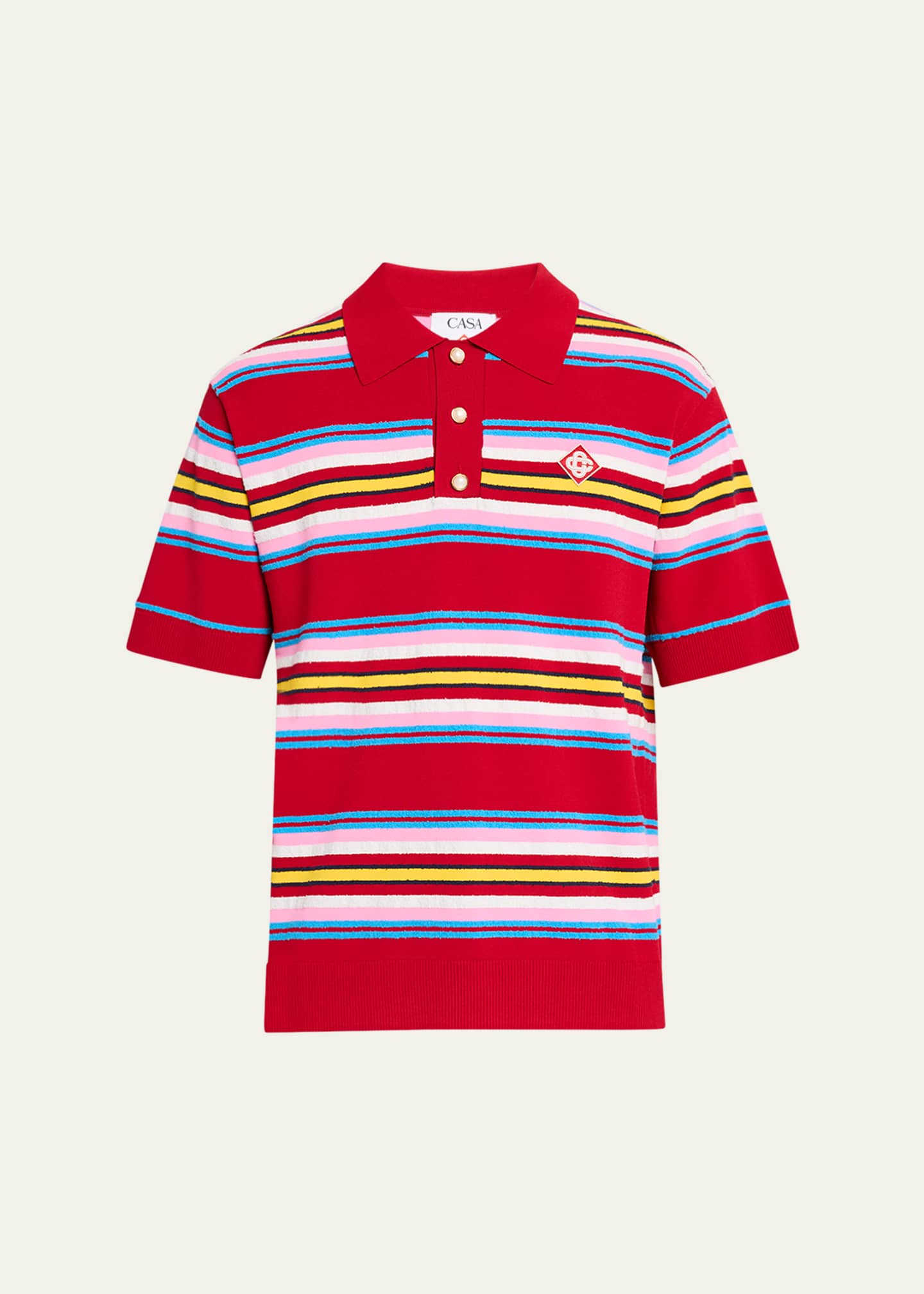 Tシャツ・カットソー CASABLANCA Men Polo Shirts MS24 JTP 243 01GRADIENT STRIPE Wh Gradient Stripe Polo Shirt | Casablanca Paris