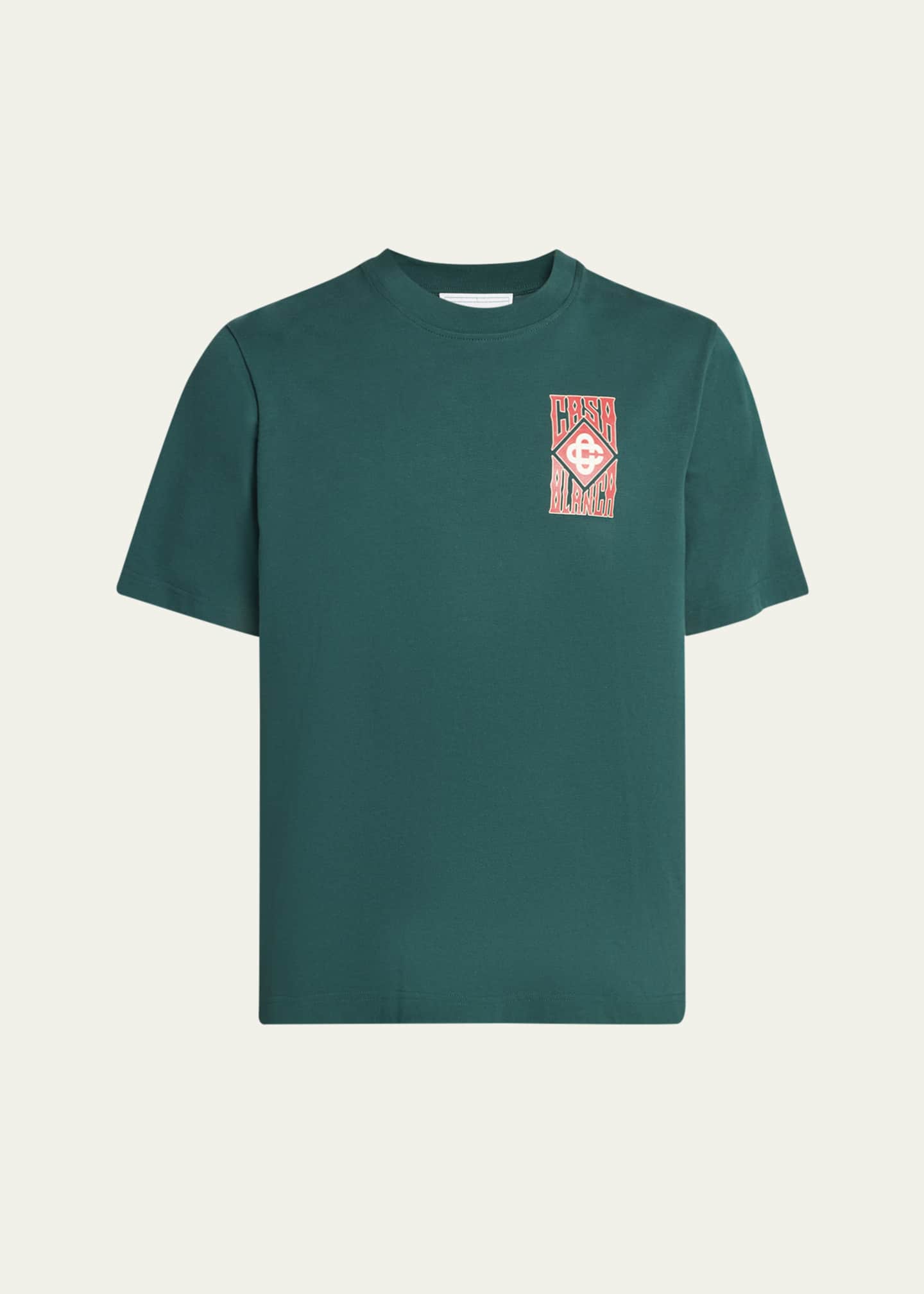 CASABLANCA Men's Gothic Stacked Logo T-Shirt Image 1 of 5