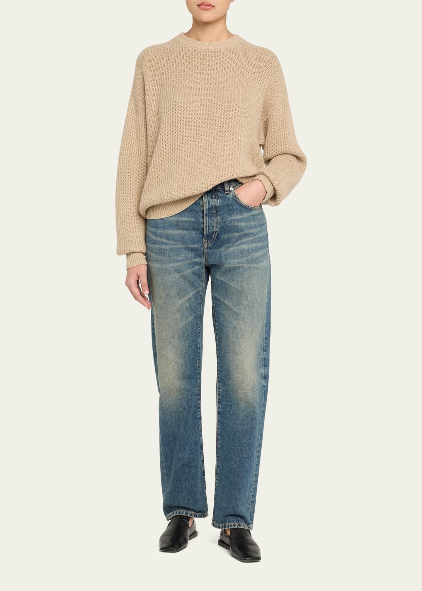6397 Military Mesh Crewneck Sweater Image 2 of 5