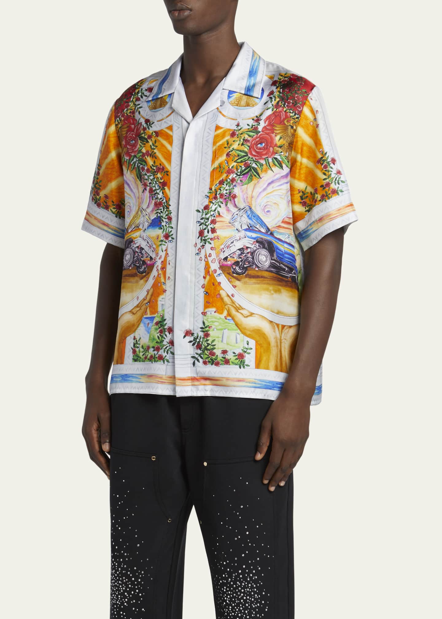 CASABLANCA Men's Lowriders Silk Sport Shirt Image 4 of 5
