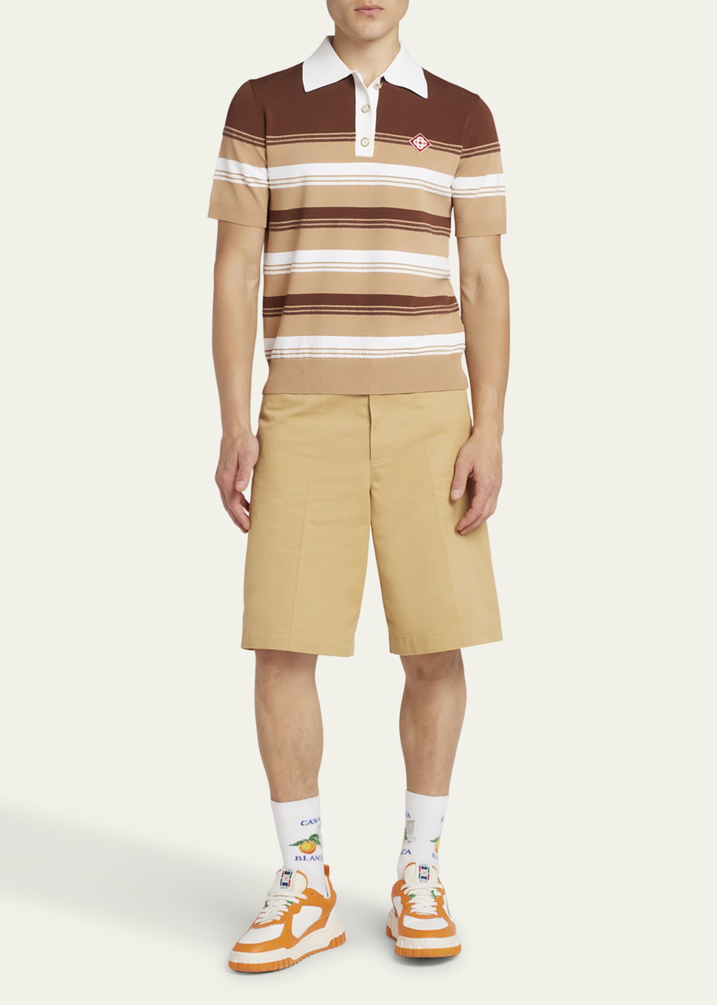 CASABLANCA Men's Striped Chicano Polo Shirt Image 2 of 5