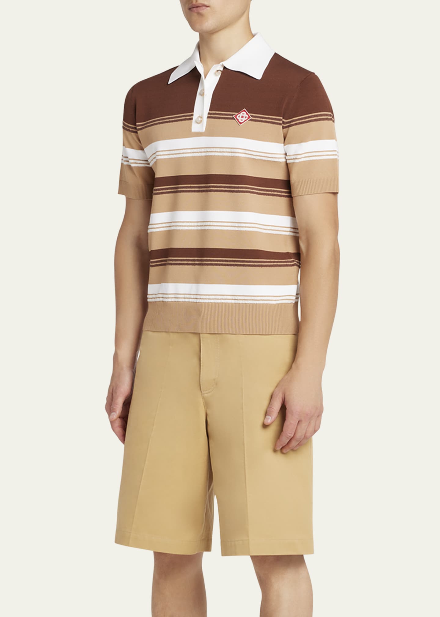 CASABLANCA Men's Striped Chicano Polo Shirt Image 4 of 5