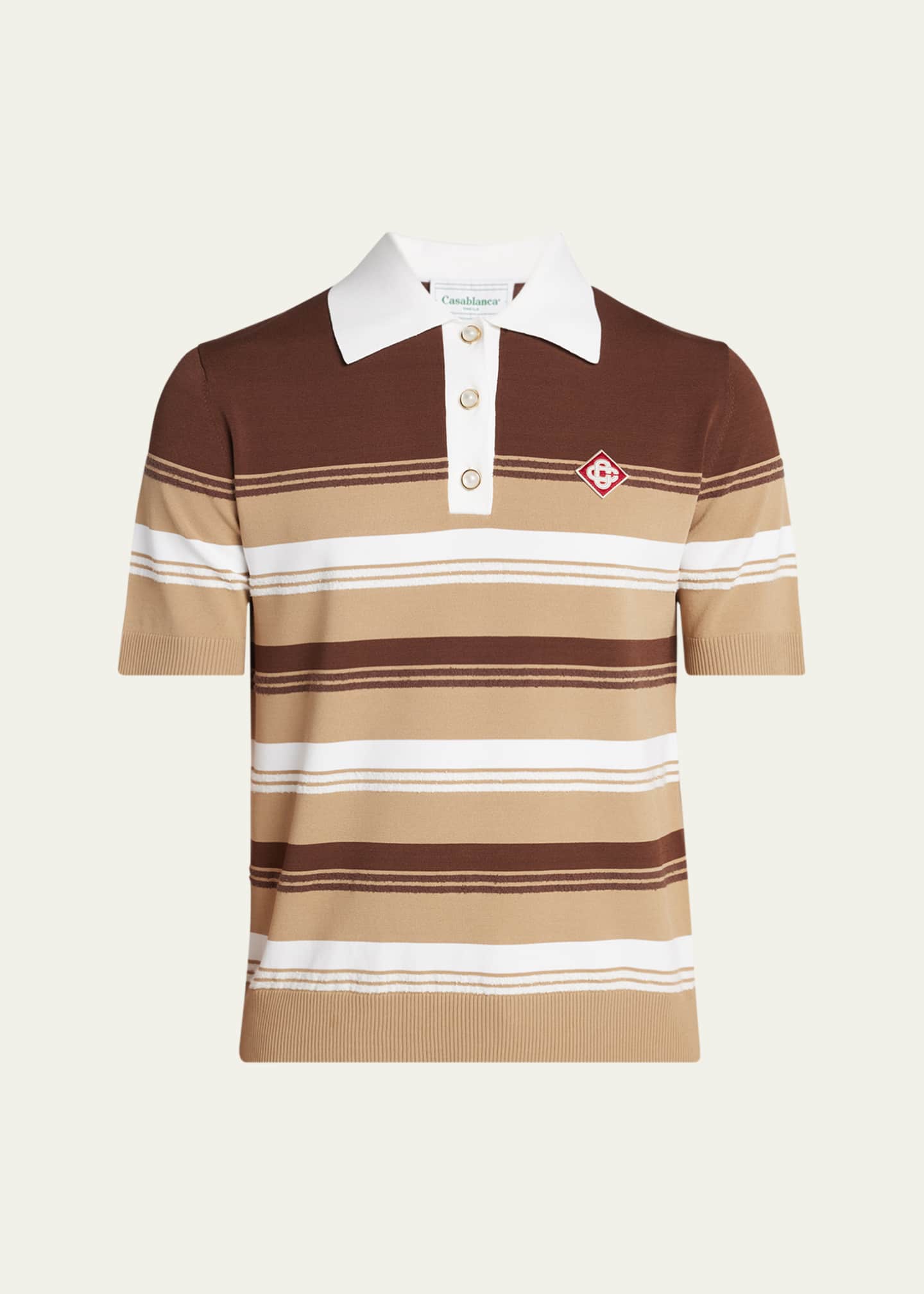 CASABLANCA Men's Striped Chicano Polo Shirt Image 1 of 5