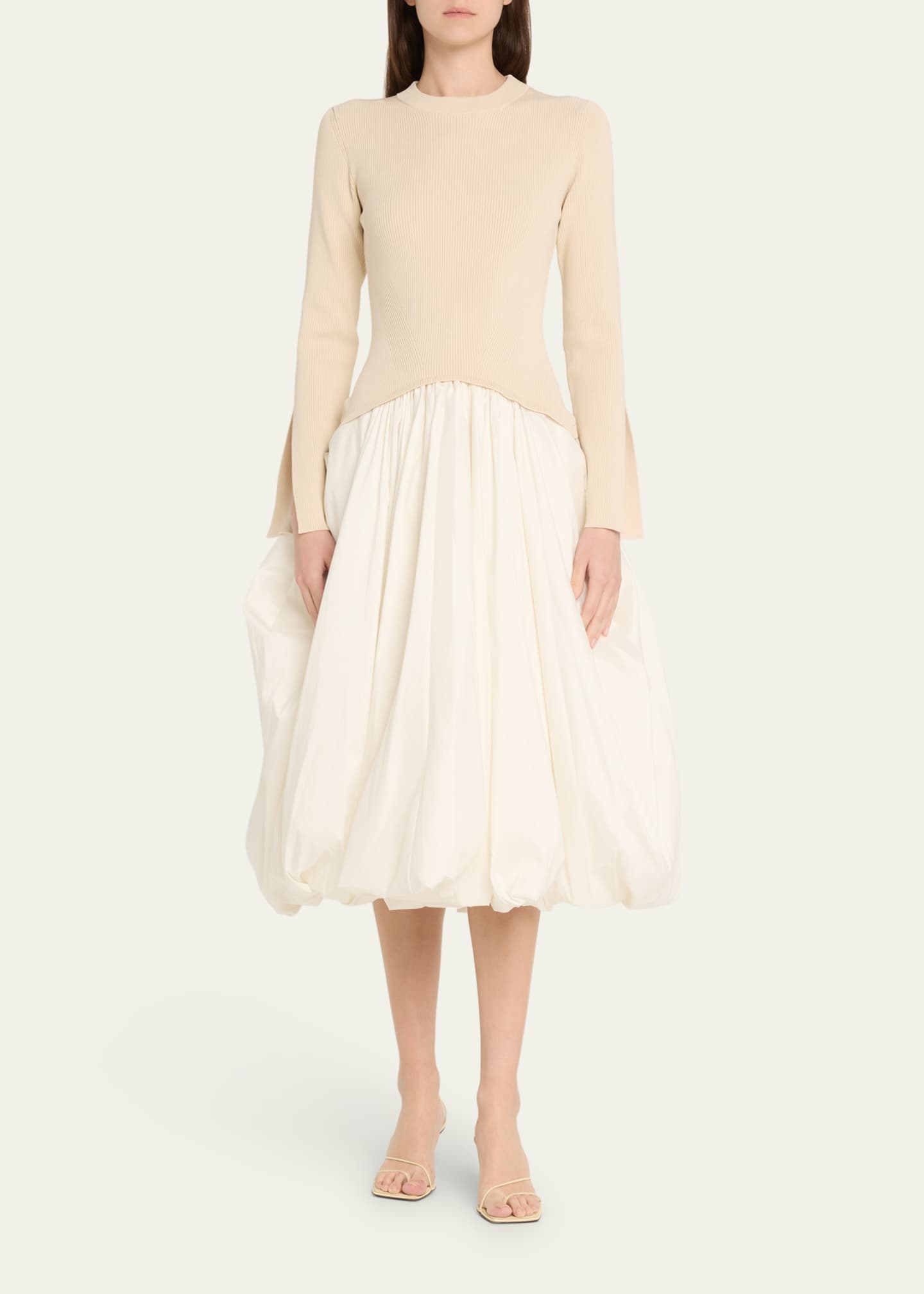 Kenlie Long-Sleeve Bubble Midi Dress - Thumbnail 2