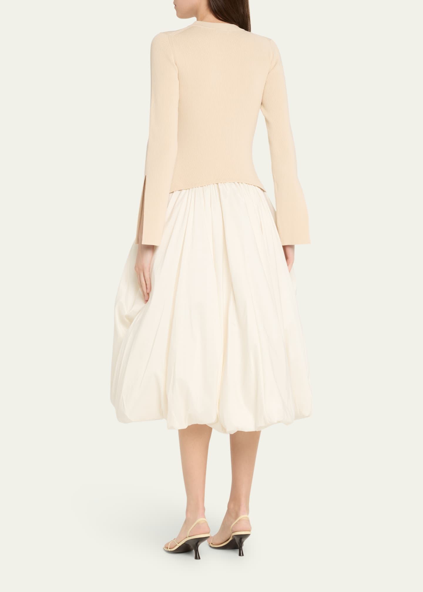 Kenlie Long-Sleeve Bubble Midi Dress