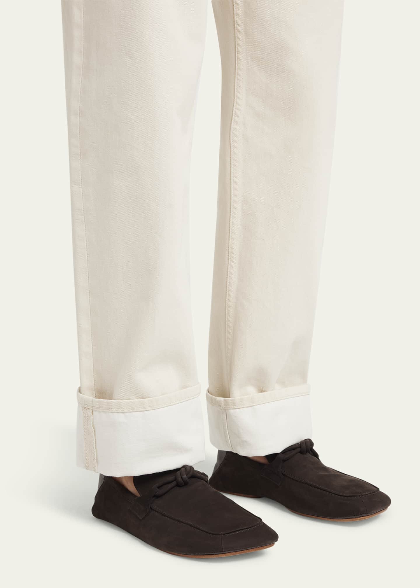 Bottega Veneta Men's Daddy Nubuck Collapsible-Heel Loafers Image 2 of 6