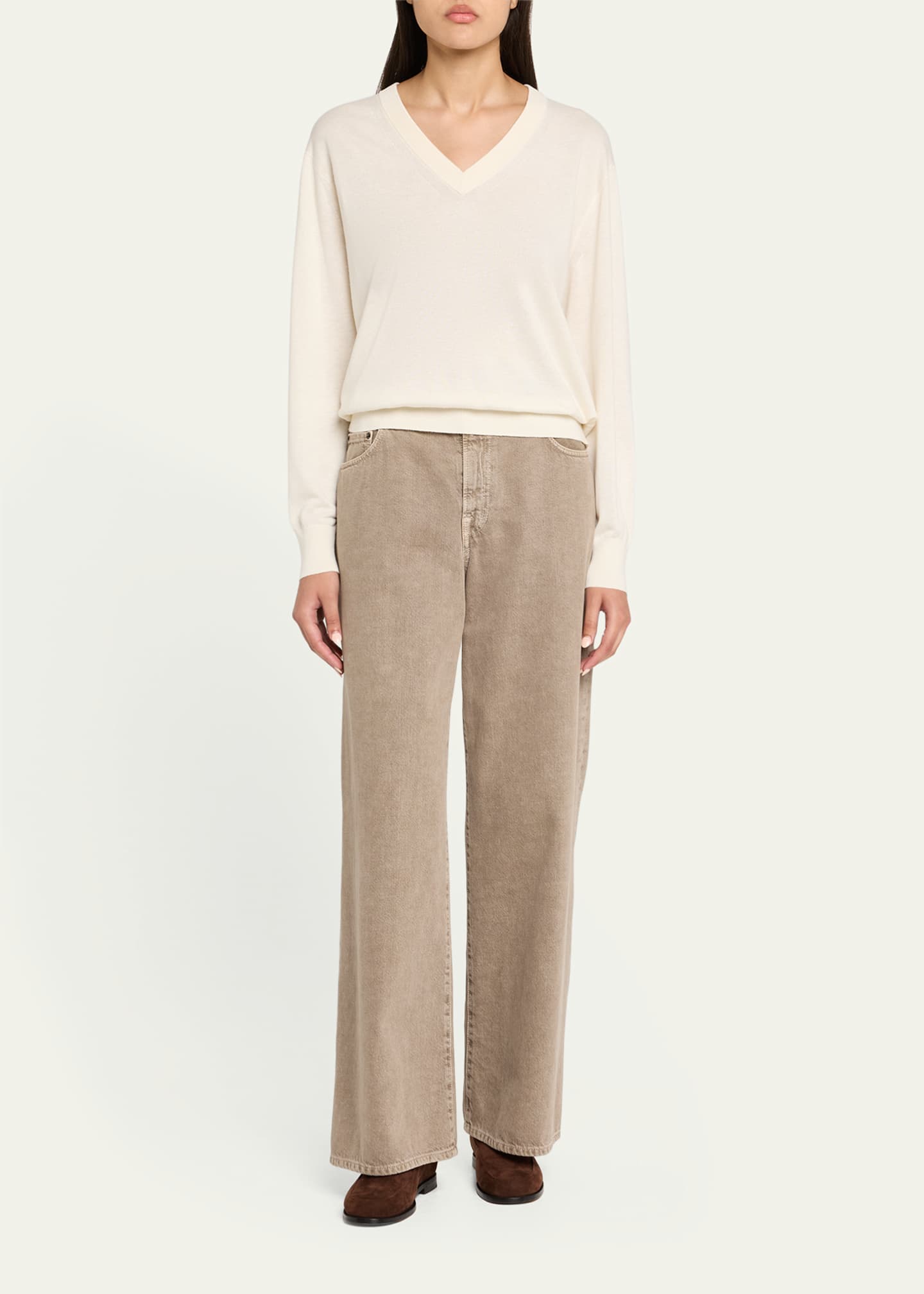 Guest in Residence The V Silk-Linen Sweater Image 2 of 5