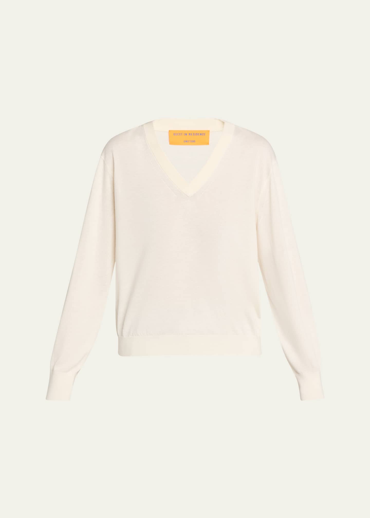Guest in Residence The V Silk-Linen Sweater Image 1 of 5