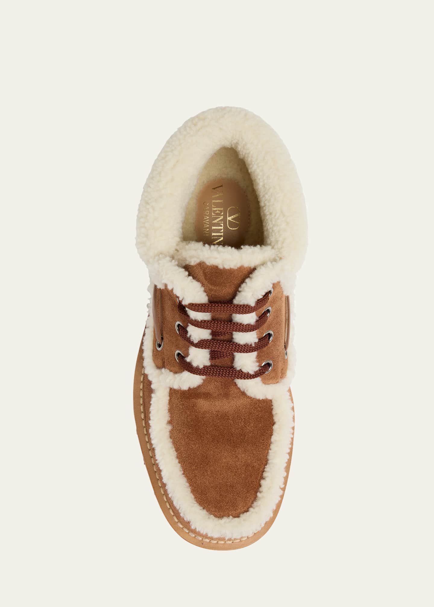 Valentino Garavani Palm Avenue Desert Goat Shearling Booties