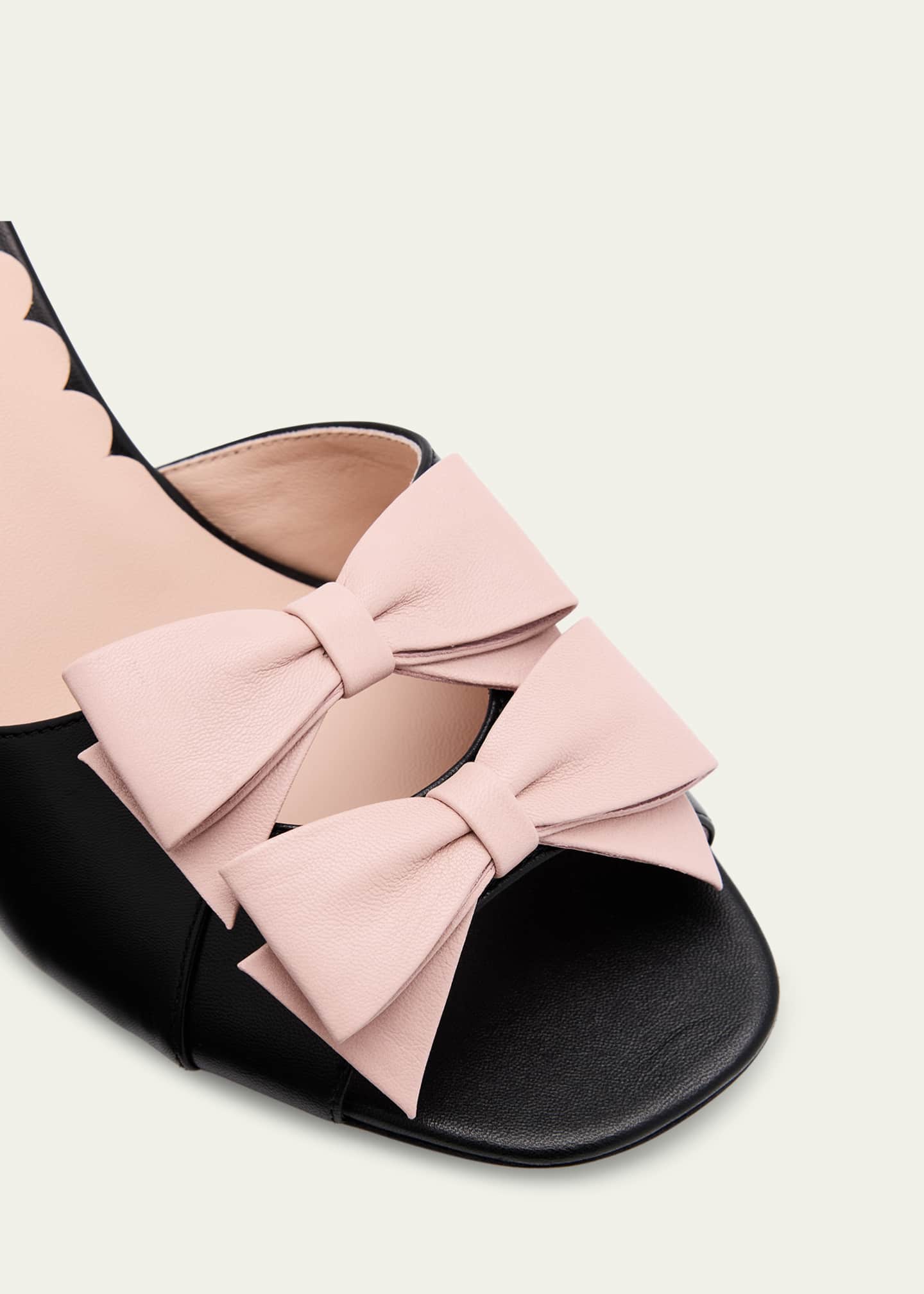 Valentino Garavani Bowow Leather Stiletto Mule Sandals - Bergdorf