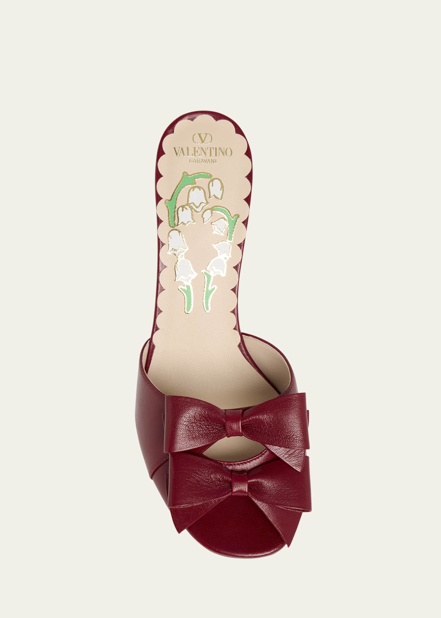 サンダル・ミュール VALENTINO BOWOW LEATHER SANDAL Valentino Garavani Bowow Leather Stiletto Mule Sandals