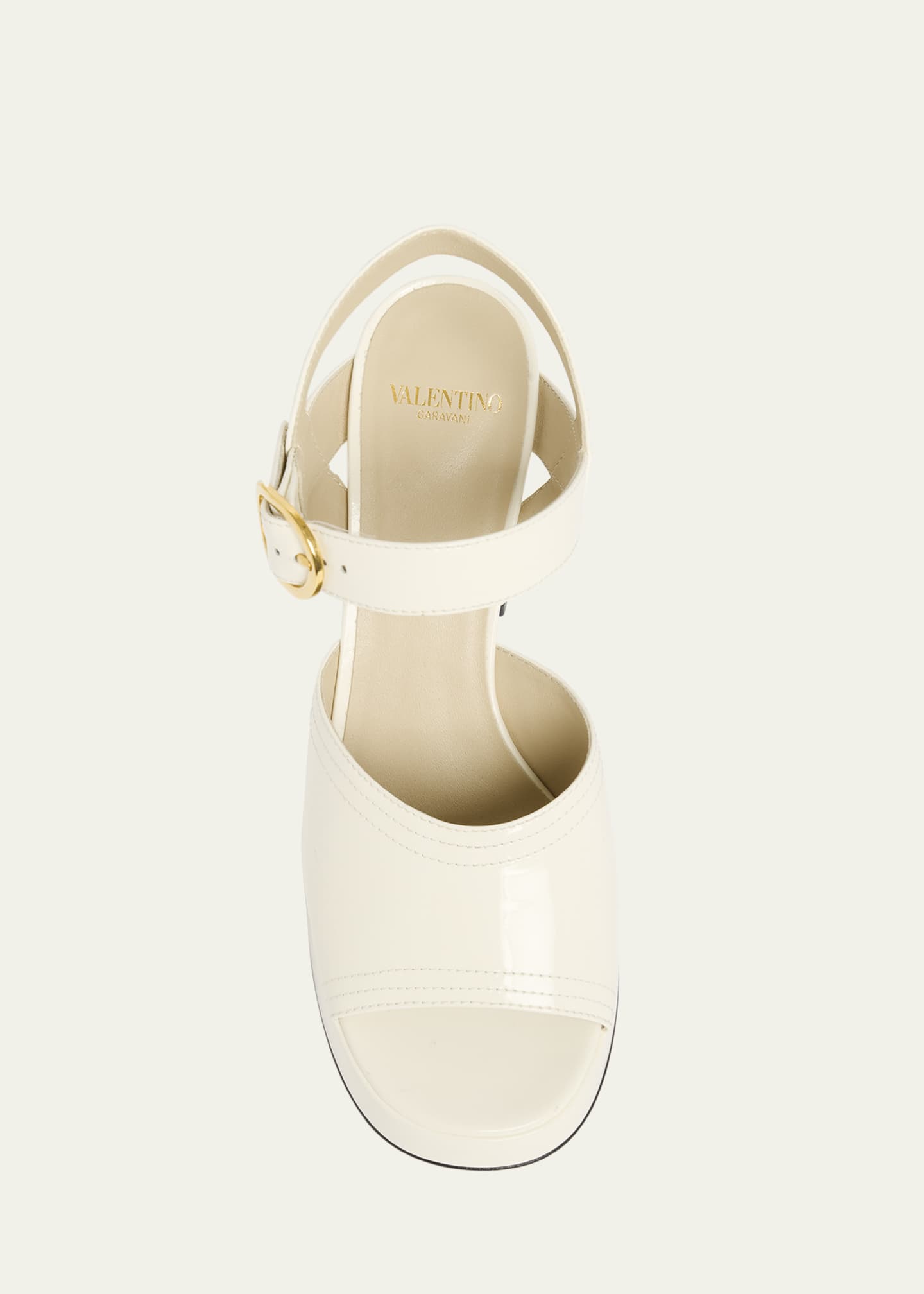 Valentino Garavani Fawcette VLogo Patent Leather Platform Sandals