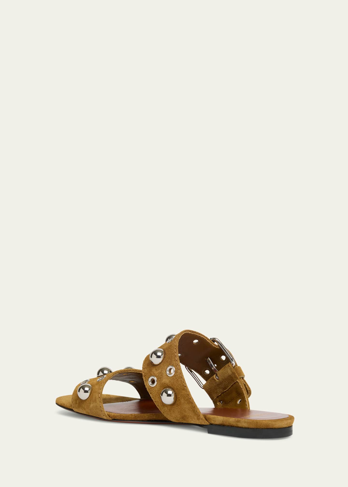 Valentino Garavani Nellcote Studded Suede Flat Sandals Image 4 of 6