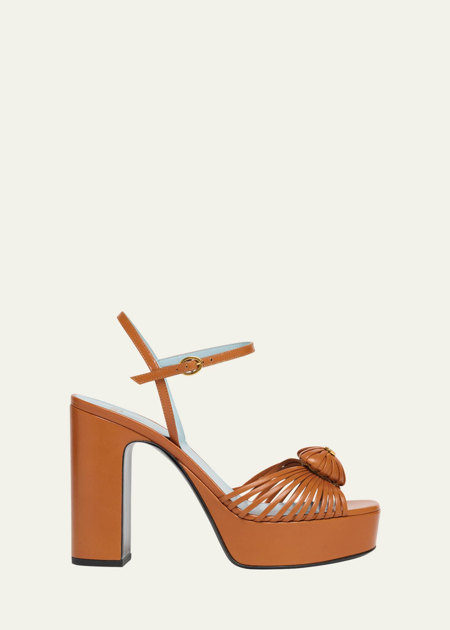 Valentino Garavani VLogo Royal Heart Leather Platform Sandals