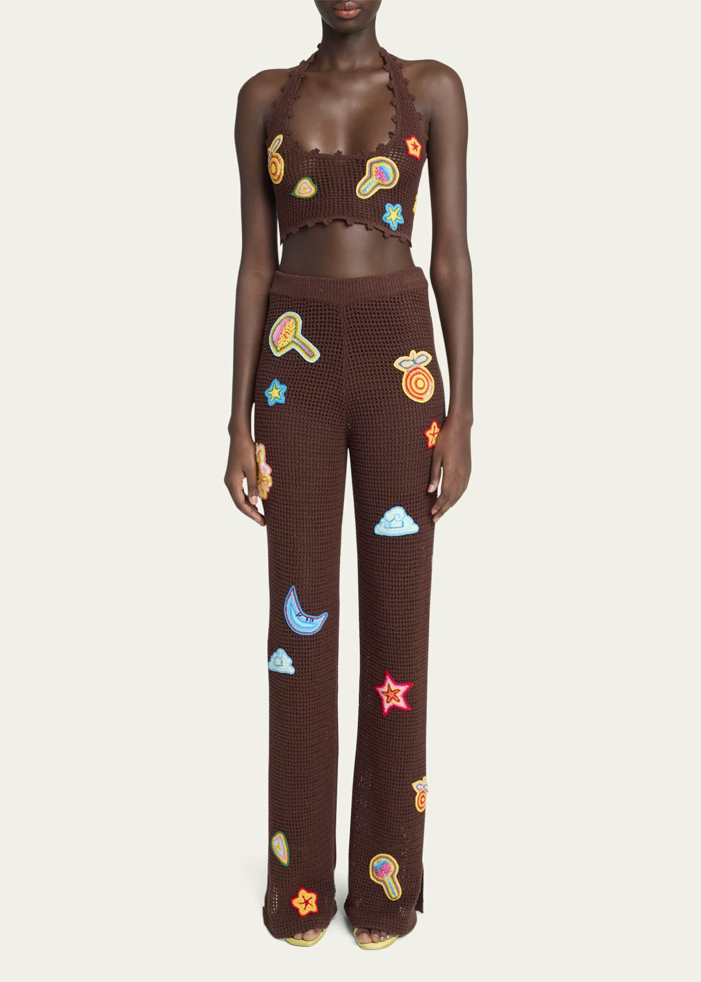CASABLANCA Halter Crochet Bralette with Patches Image 2 of 5