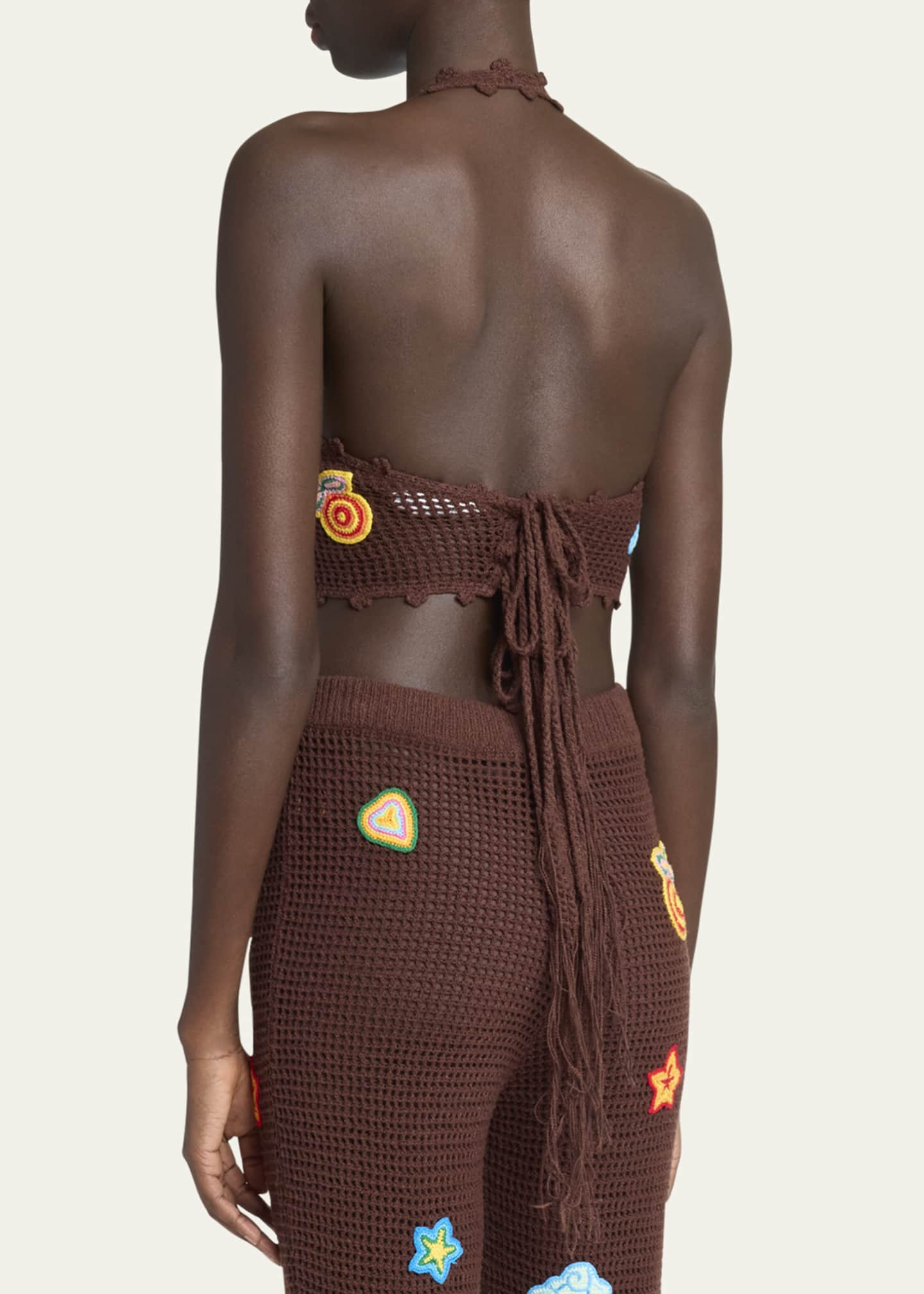 CASABLANCA Halter Crochet Bralette with Patches Image 3 of 5