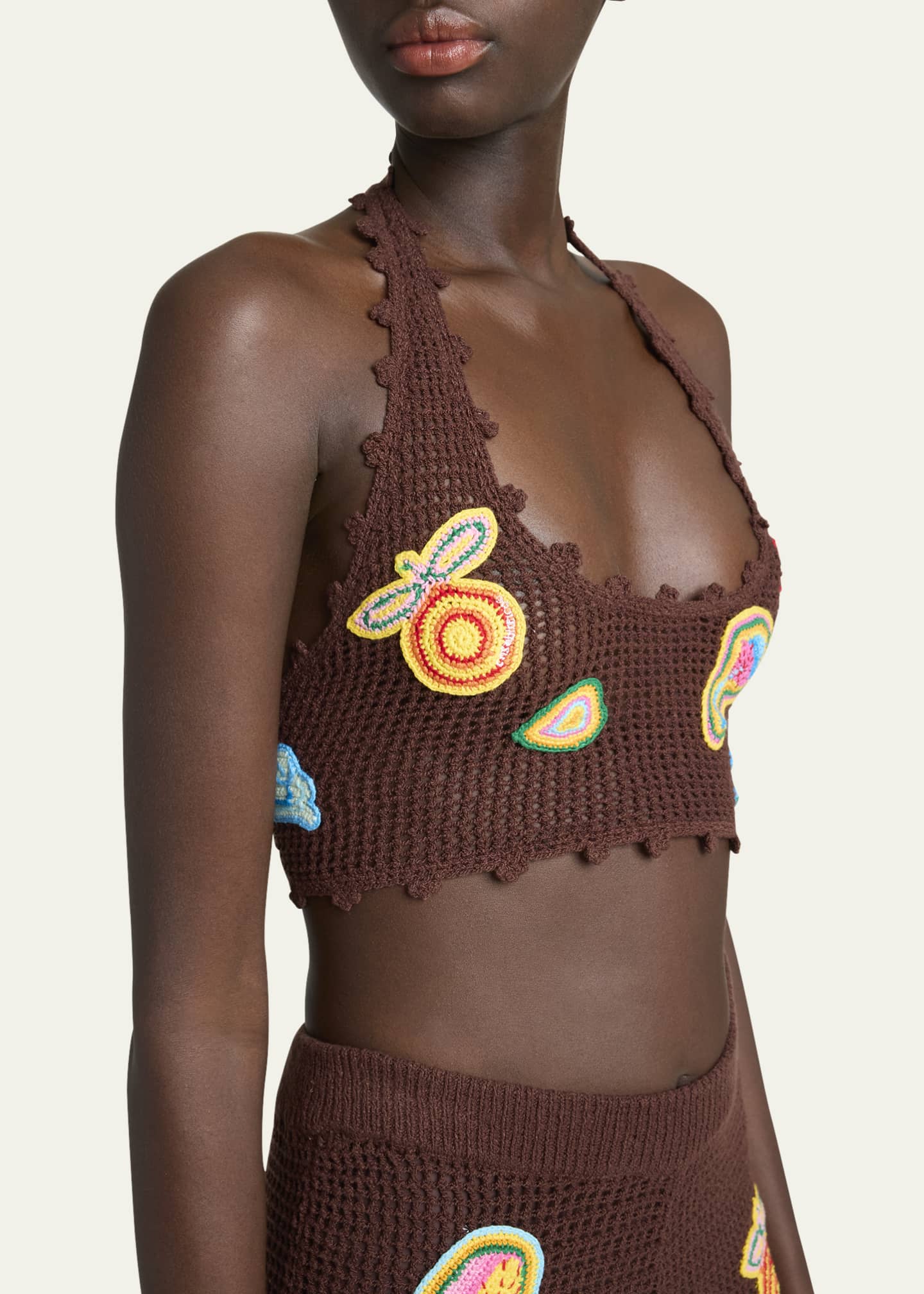 CASABLANCA Halter Crochet Bralette with Patches Image 5 of 5