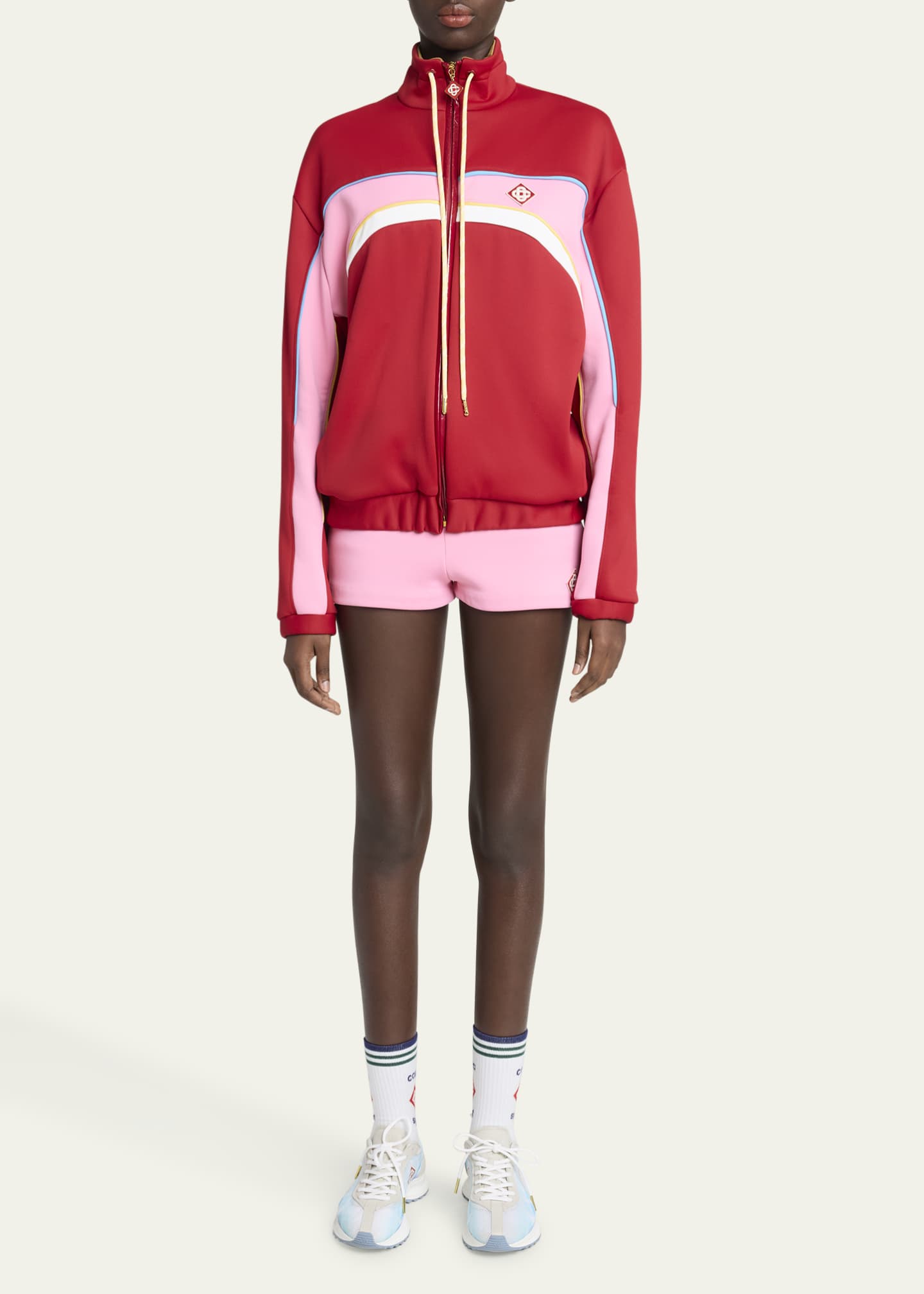 CASABLANCA Colorblock Drawstring Mini Shorts Image 2 of 5