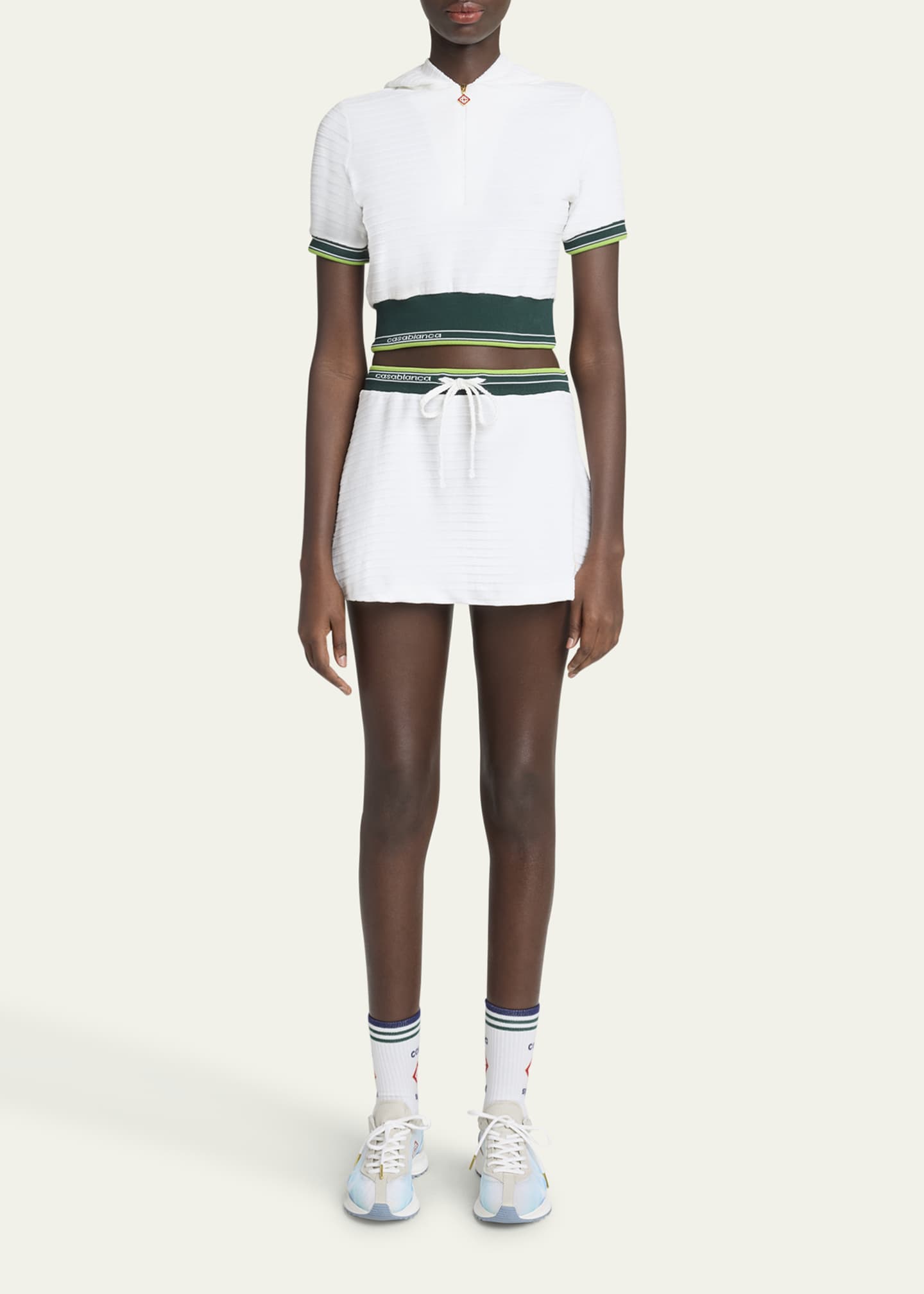 CASABLANCA Tennis Drawstring Logo-Band Mini Skirt Image 2 of 5