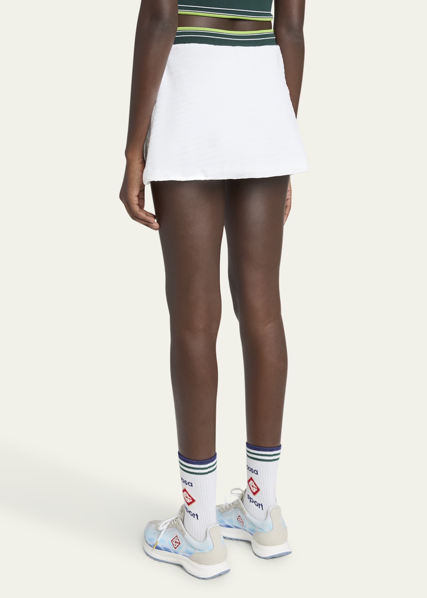 CASABLANCA Tennis Drawstring Logo-Band Mini Skirt Image 3 of 5