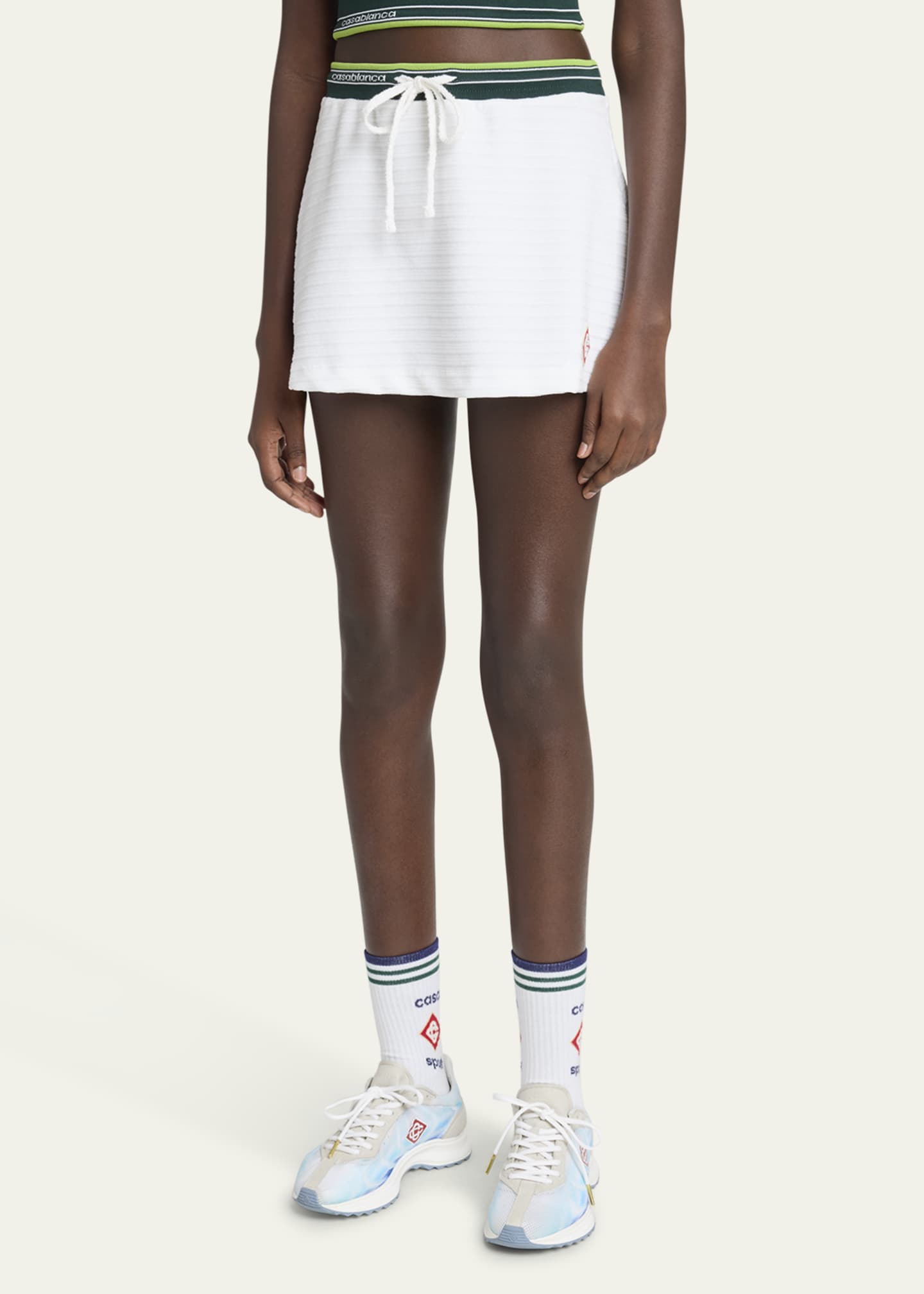 CASABLANCA Tennis Drawstring Logo-Band Mini Skirt Image 4 of 5