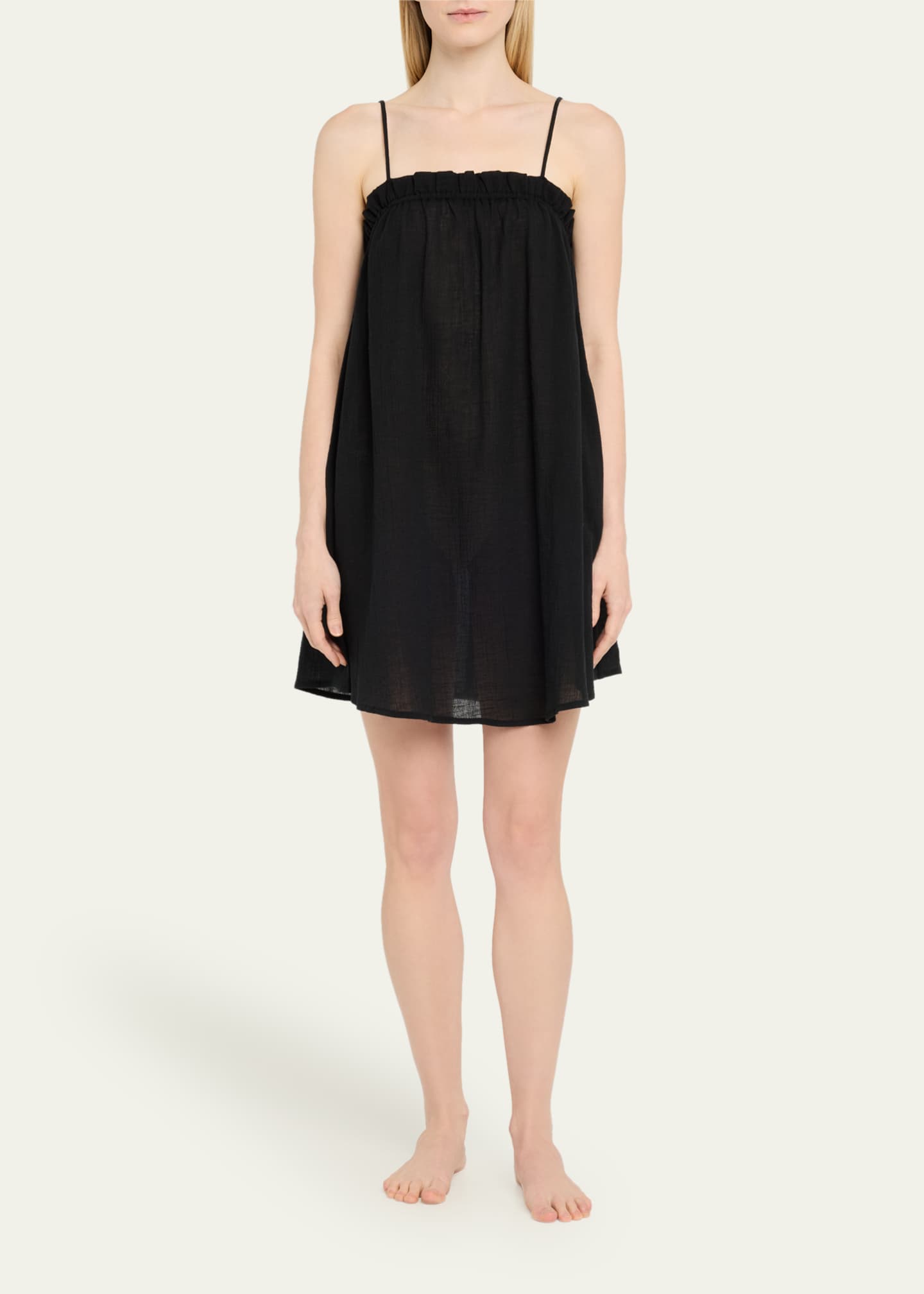 Andine Maradona Ruffle Cotton Gauze Chemise Image 2 of 4