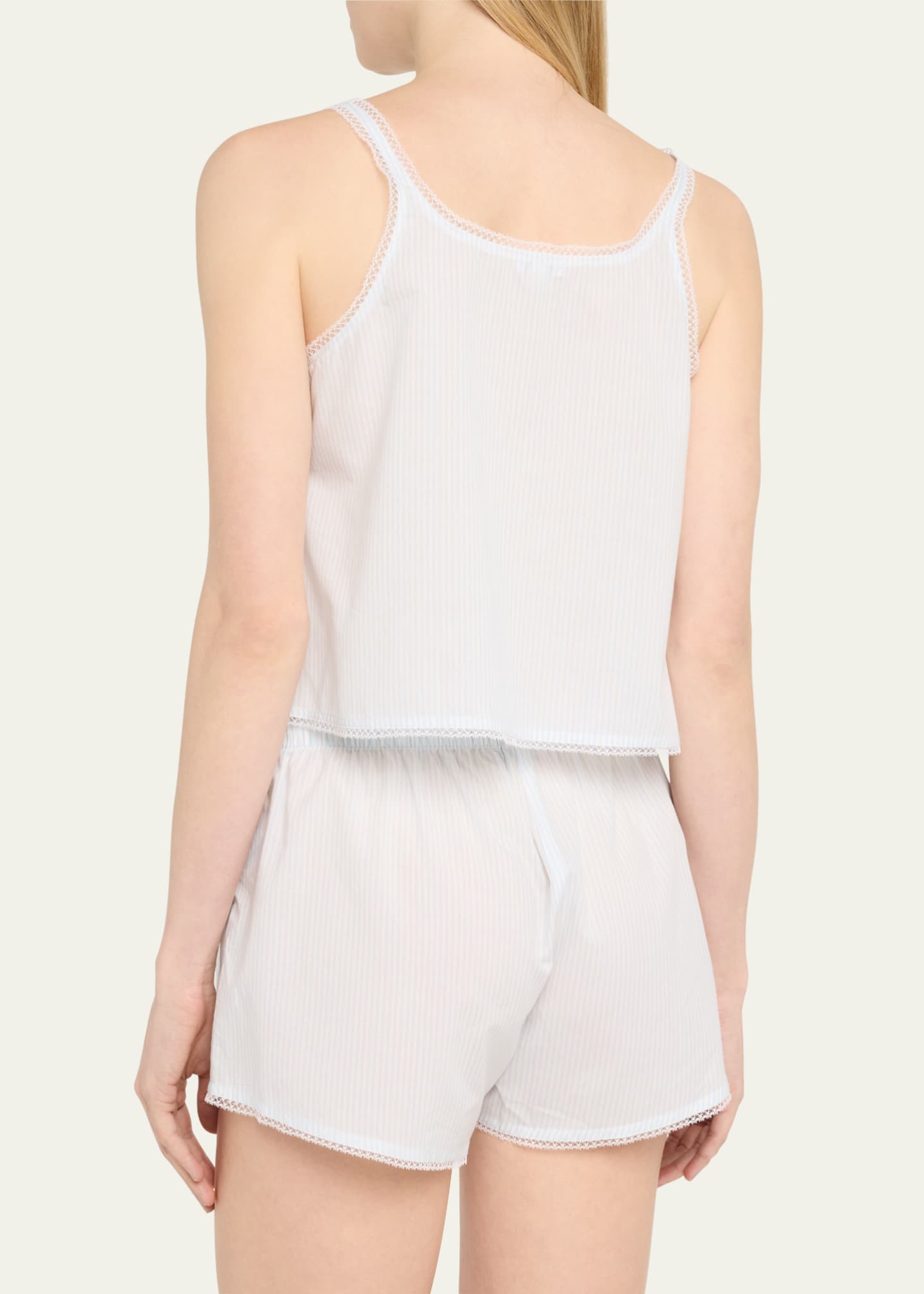 Andine Lulu Striped Lace-Trim Crop Tank Image 3 of 5