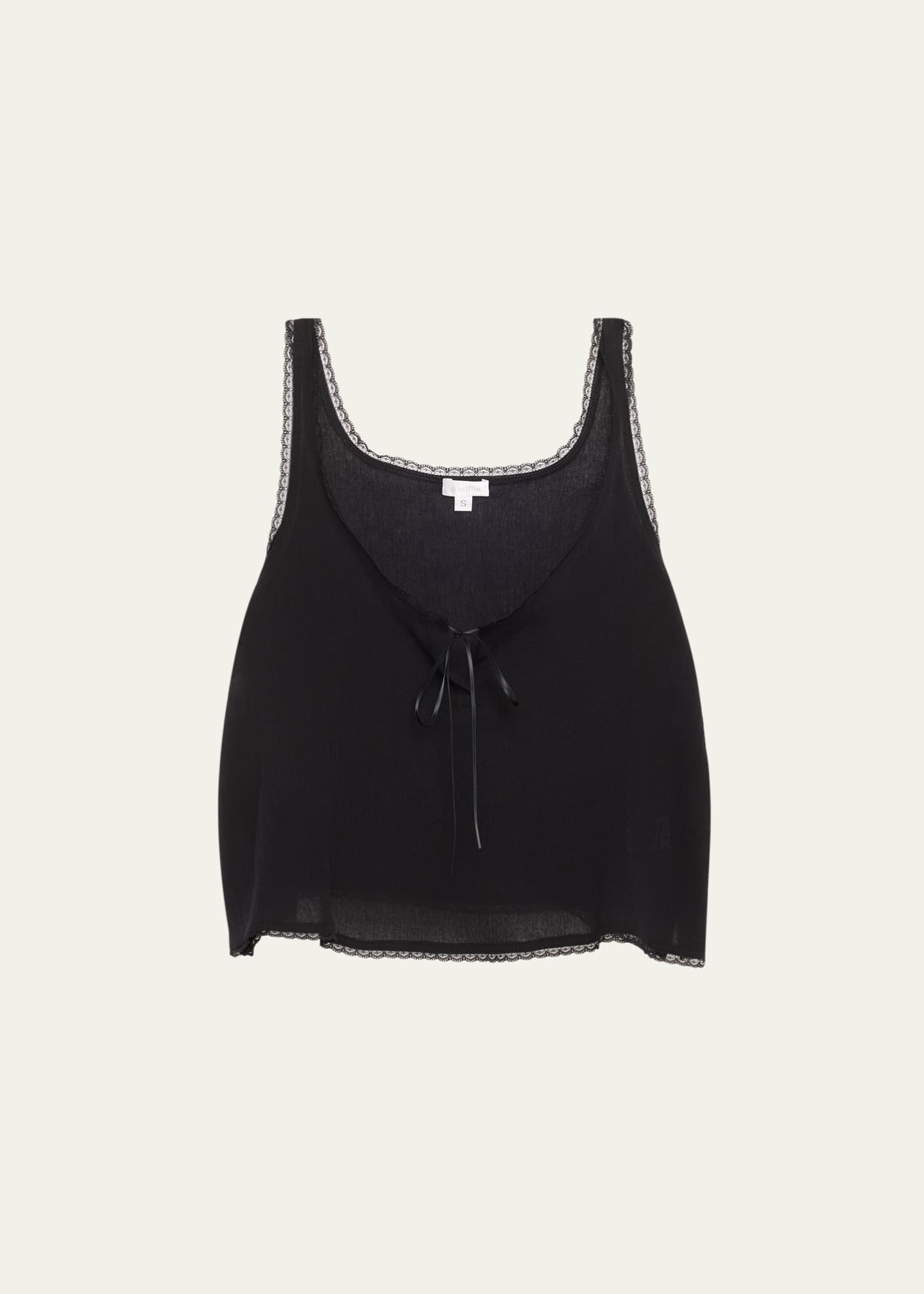 Andine Vivi Cropped Lace-Trim Cotton Tank Image 1 of 5