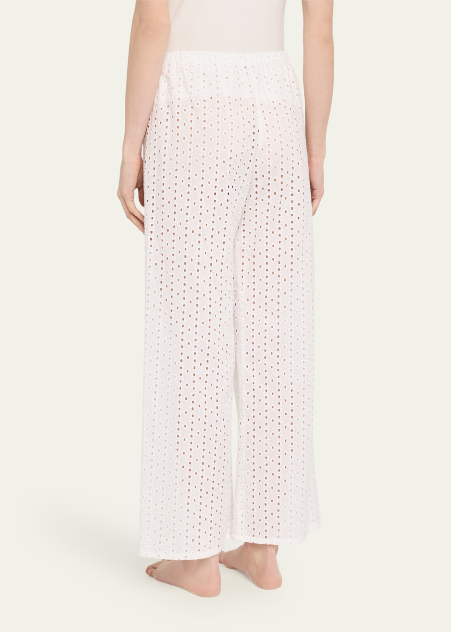Andine Cavani Cropped Eyelet-Embroidered Cotton Pants Image 3 of 5