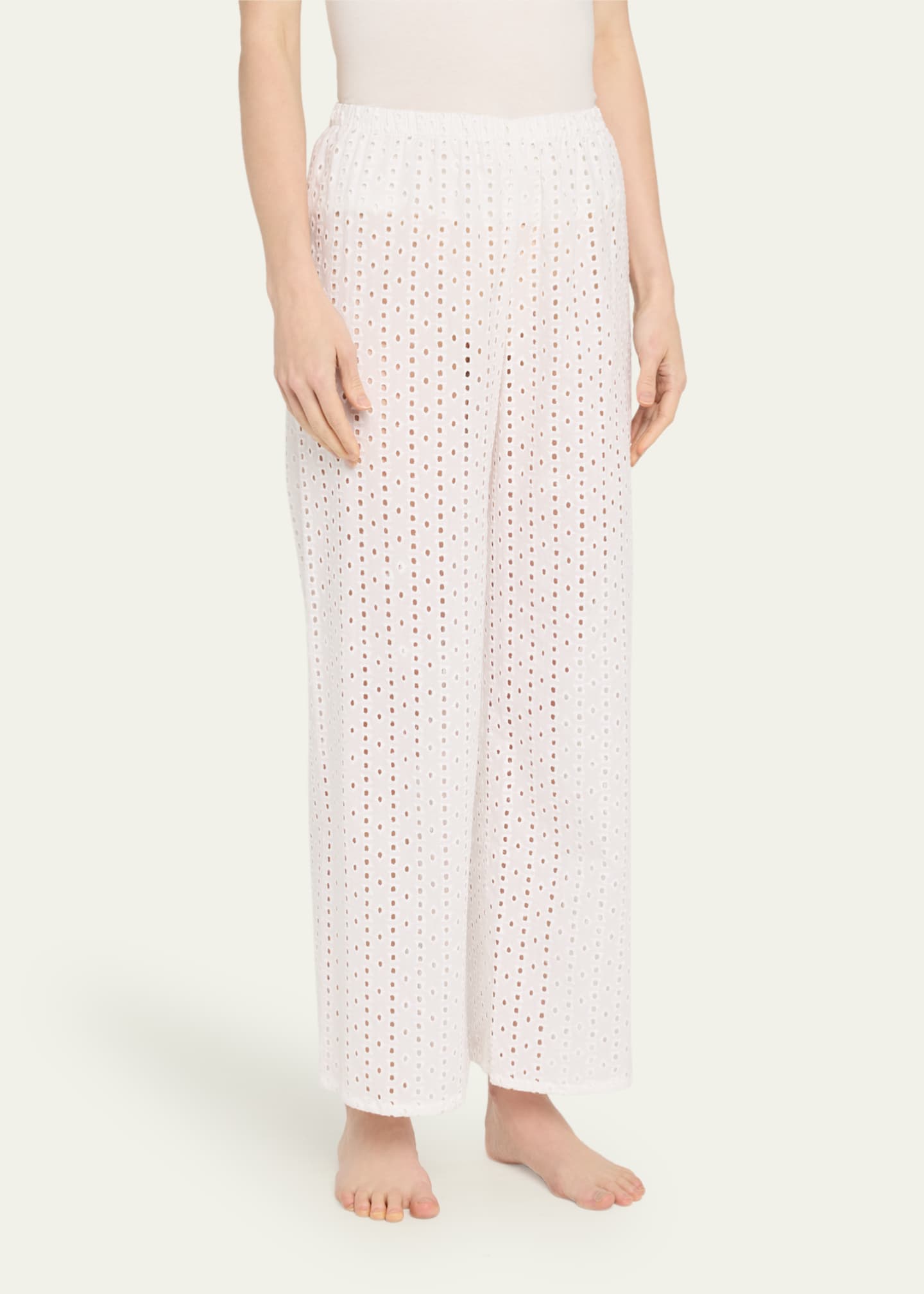 Andine Cavani Cropped Eyelet-Embroidered Cotton Pants Image 4 of 5