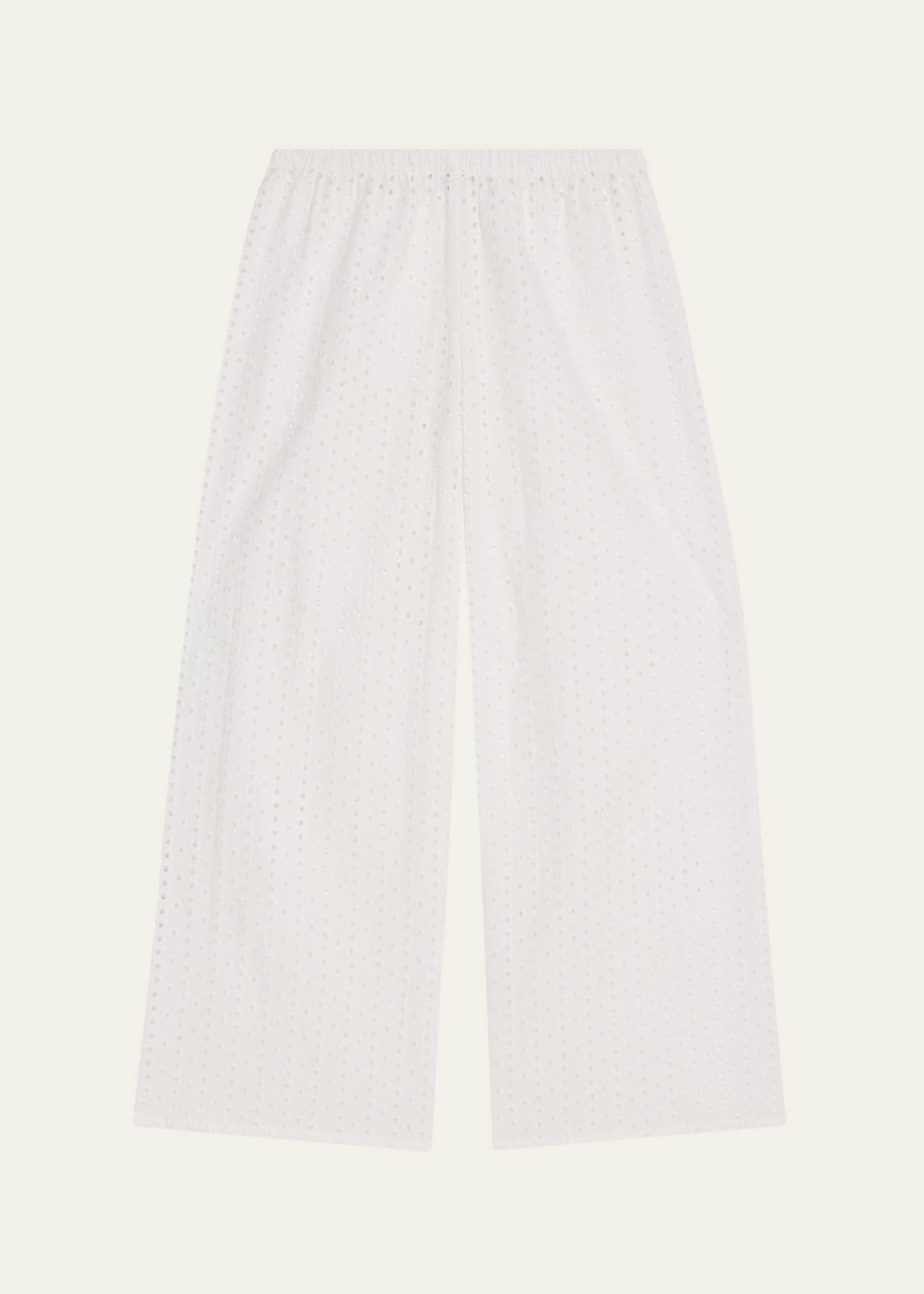 Andine Cavani Cropped Eyelet-Embroidered Cotton Pants Image 1 of 5