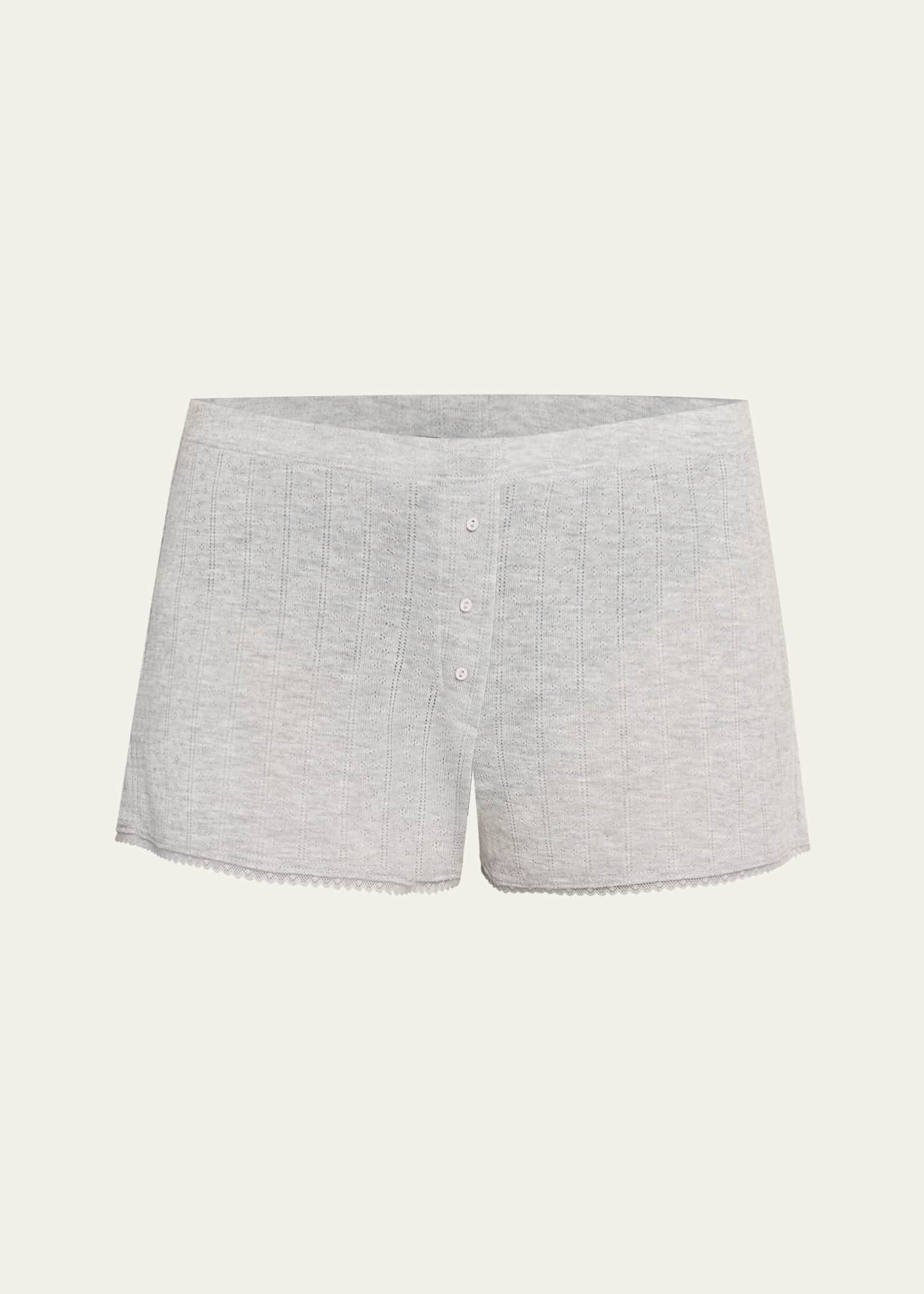 Andine Otamendi Lace-Trim Pointelle Knit Boxer Shorts Image 1 of 5