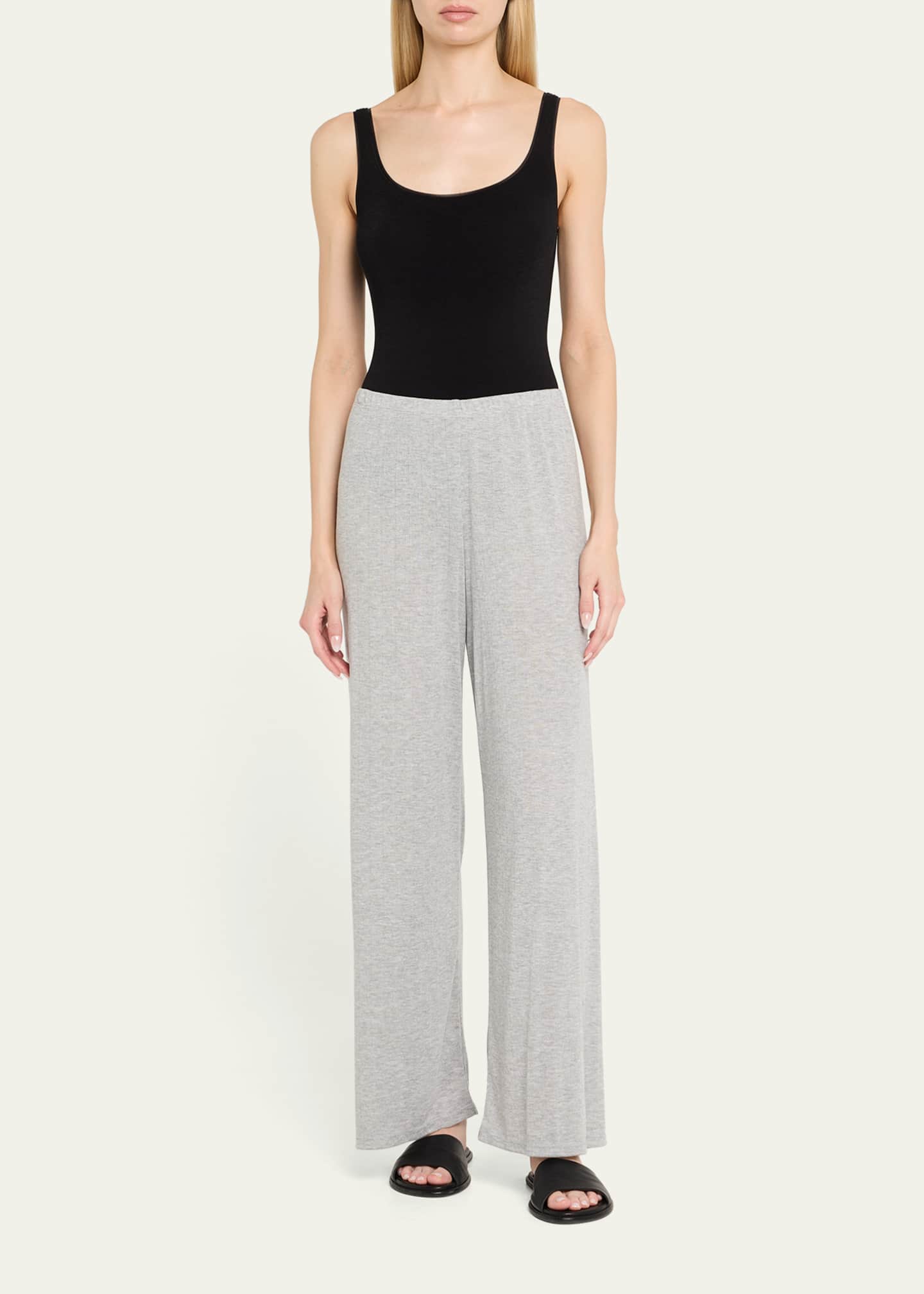 Andine Soleil Straight-Leg Pointelle Knit Lounge Pants Image 2 of 5