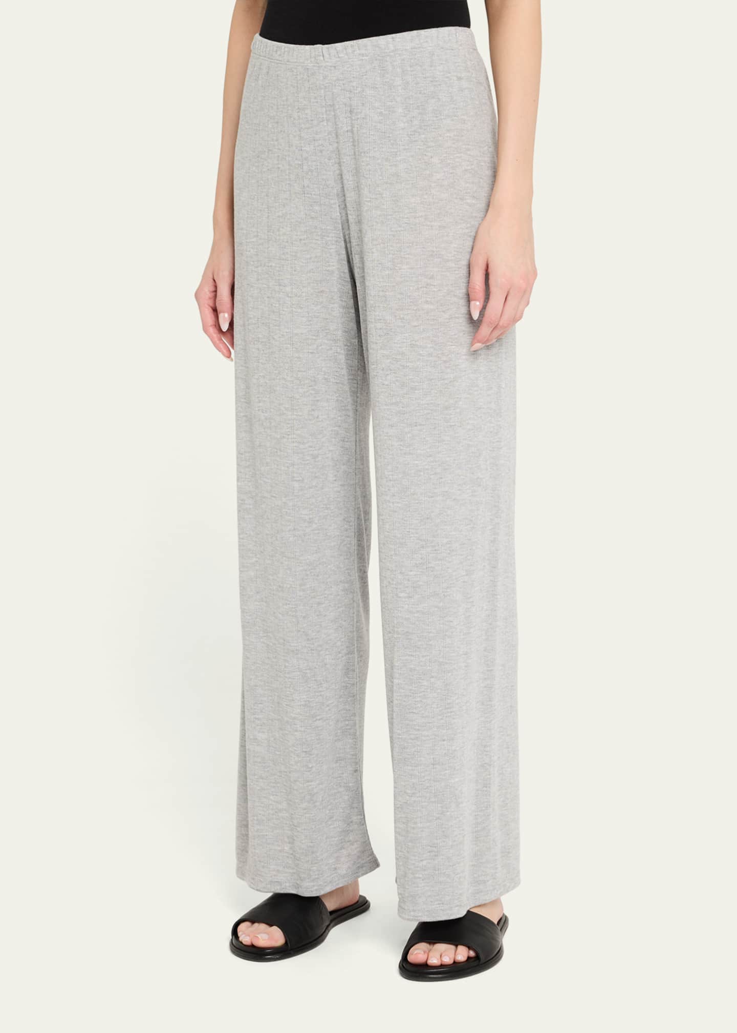 Andine Soleil Straight-Leg Pointelle Knit Lounge Pants Image 4 of 5
