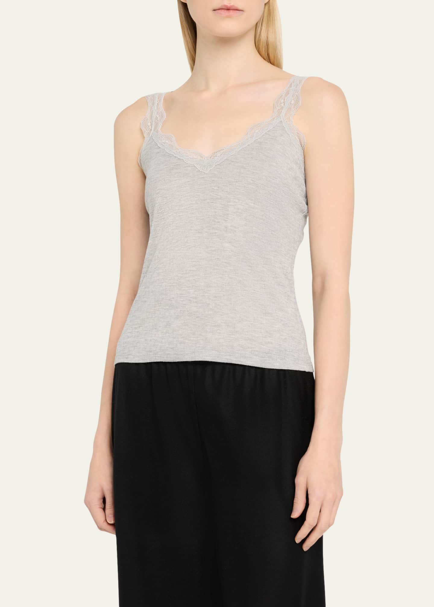 Andine Mariela Lace-Trim Pointelle Tank Image 4 of 5