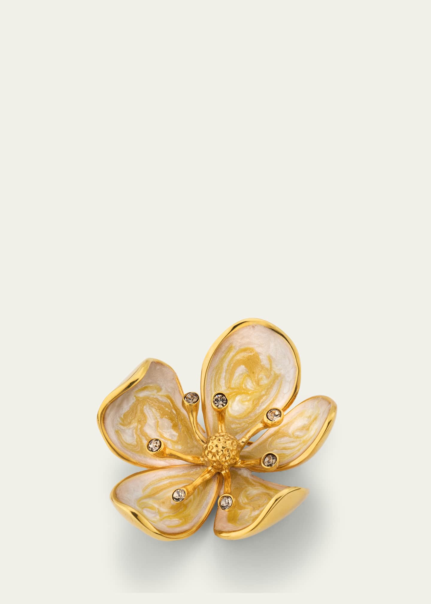 Oscar de la Renta Cherry Blossom Enamel Brooch Image 3 of 4